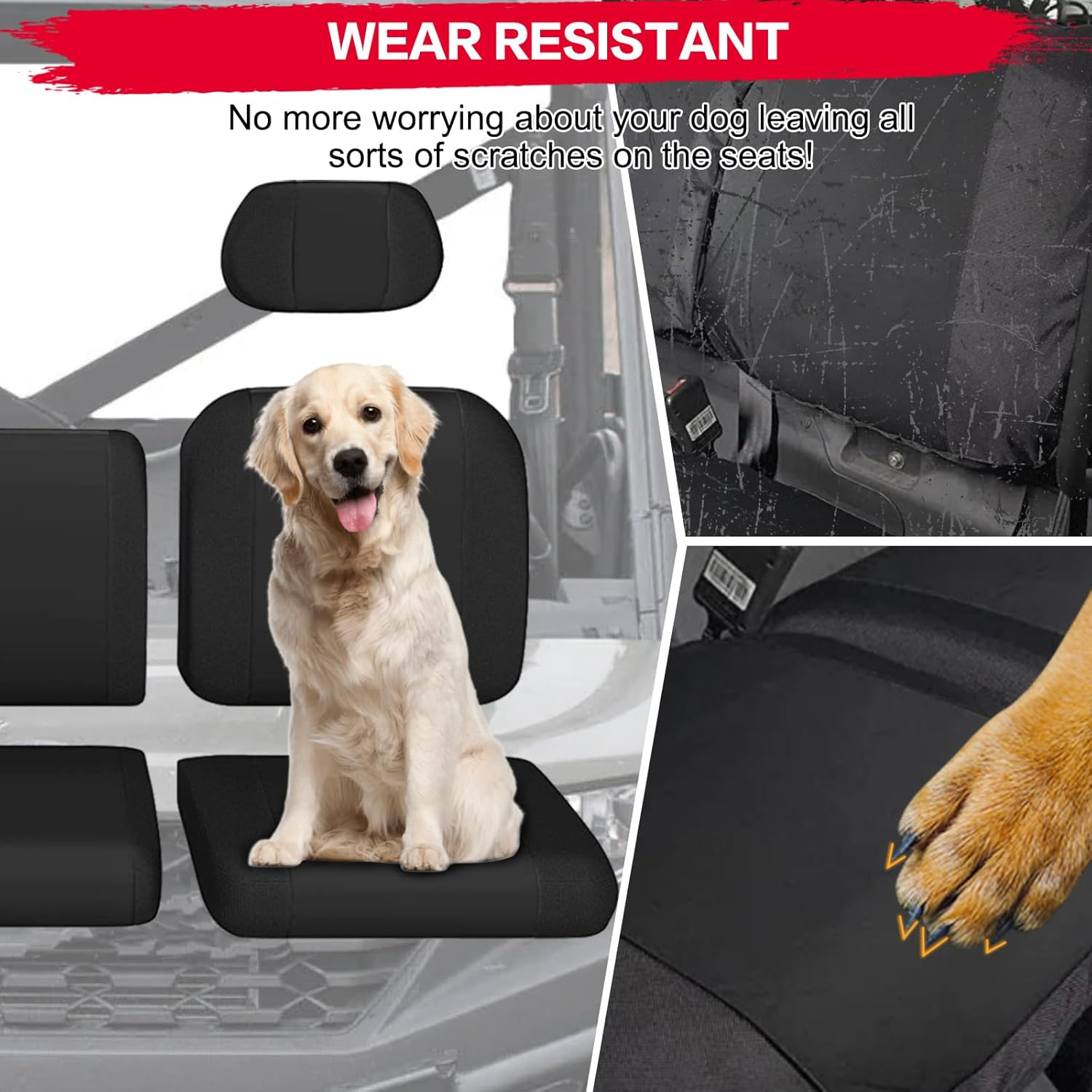 Smotrcc Ranger 1000 Seat Covers with Headrest Covers - Waterproof PU Coatin Compatible with Polaris Ranger 1000/Ranger XP 1000/Ranger Crew XP 1000 2017-2023, Black UTV Seat Covers