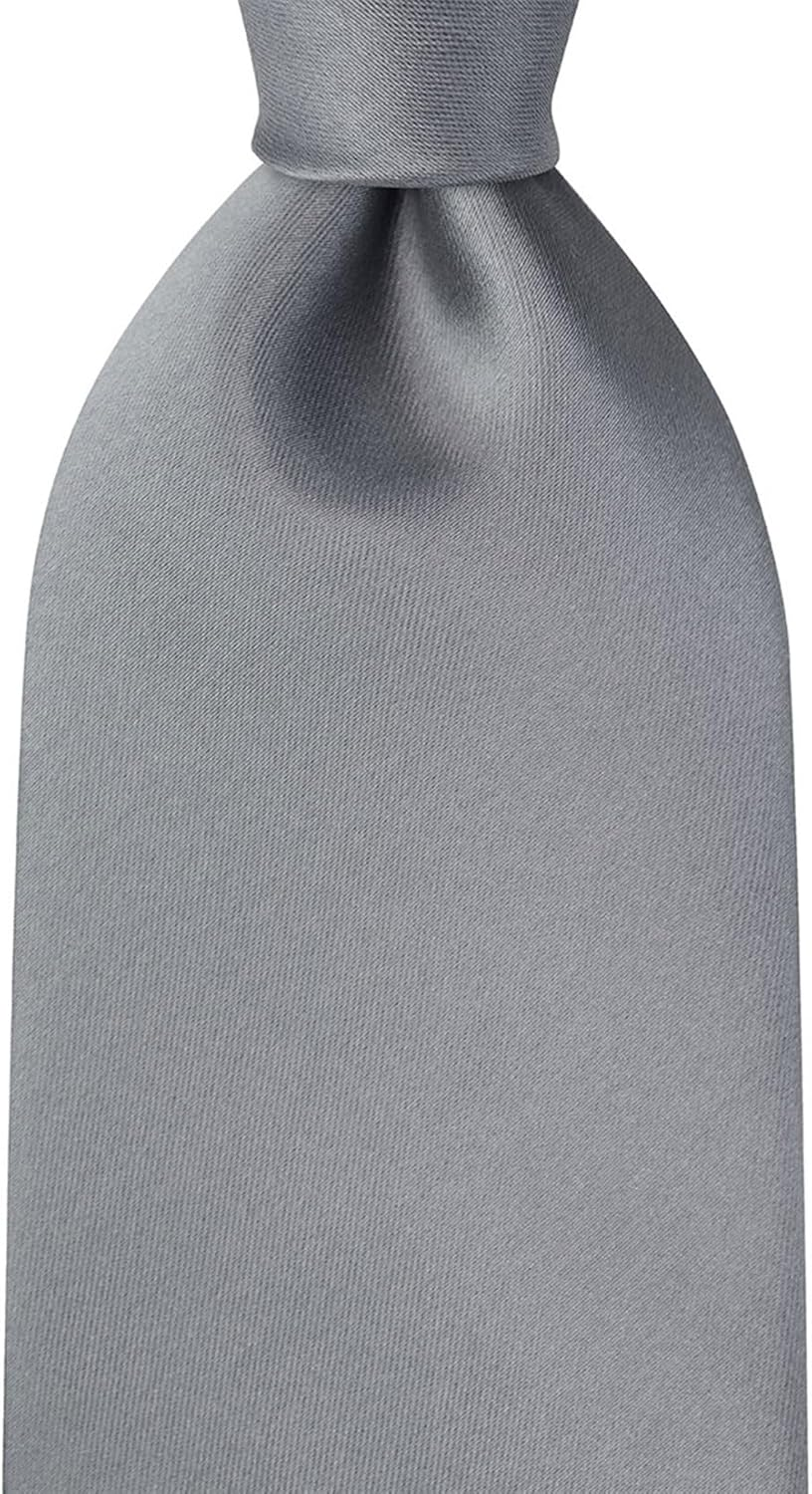 Kissties 63'' XL Ties for Men Extra Long Solid Satin Necktie + Gift Box - Gray - One Size image number 2