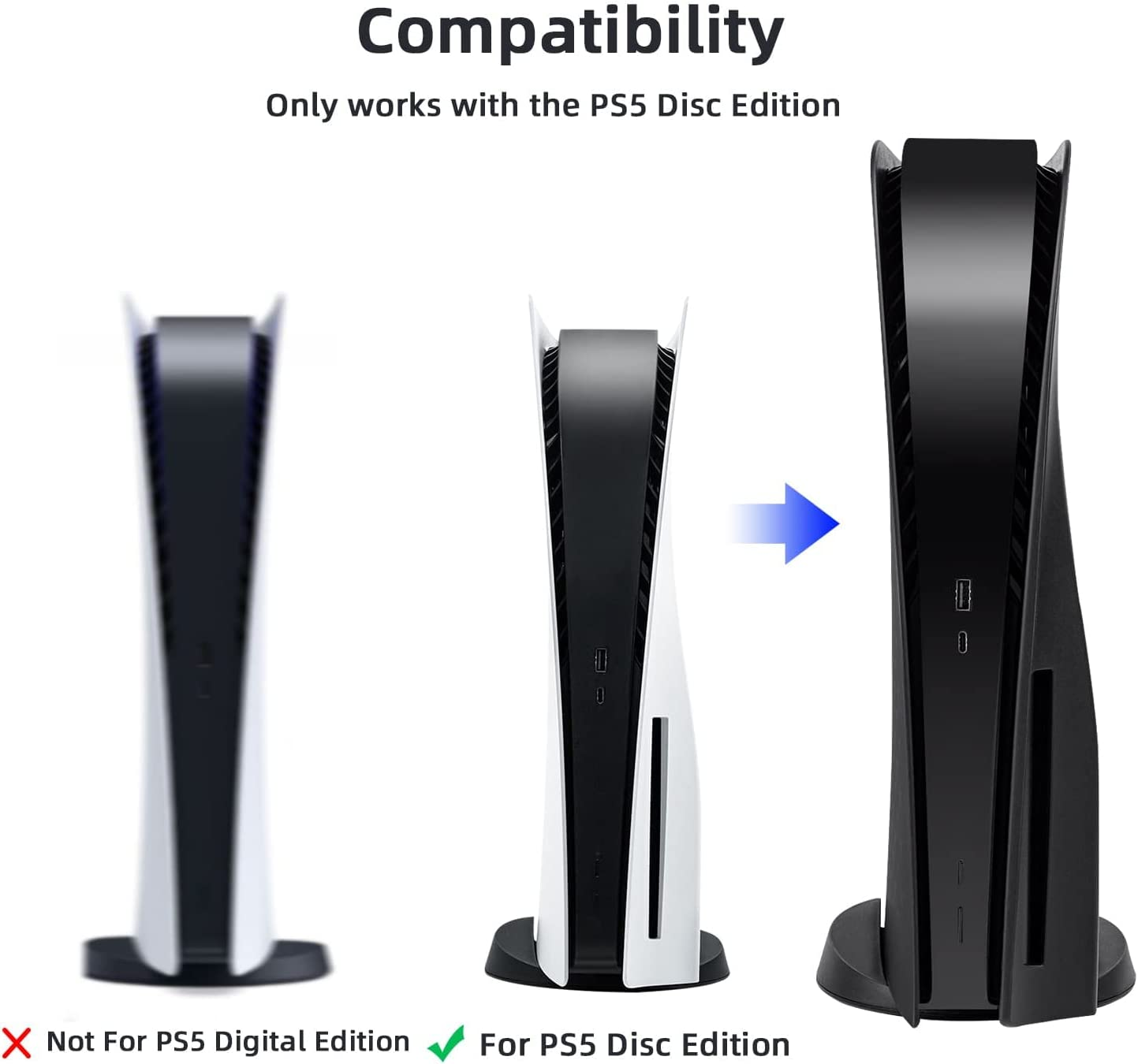 Mcbazel Disc Panel for PS5 Disc Edition, PS5 Faceplate with Cooling Vents Version Replacement Side Plate Hard ABS Defend It from Dust Scratches Damage PS5 Plate Case Cooling Matte(Not for PS5 Slim) image number 6