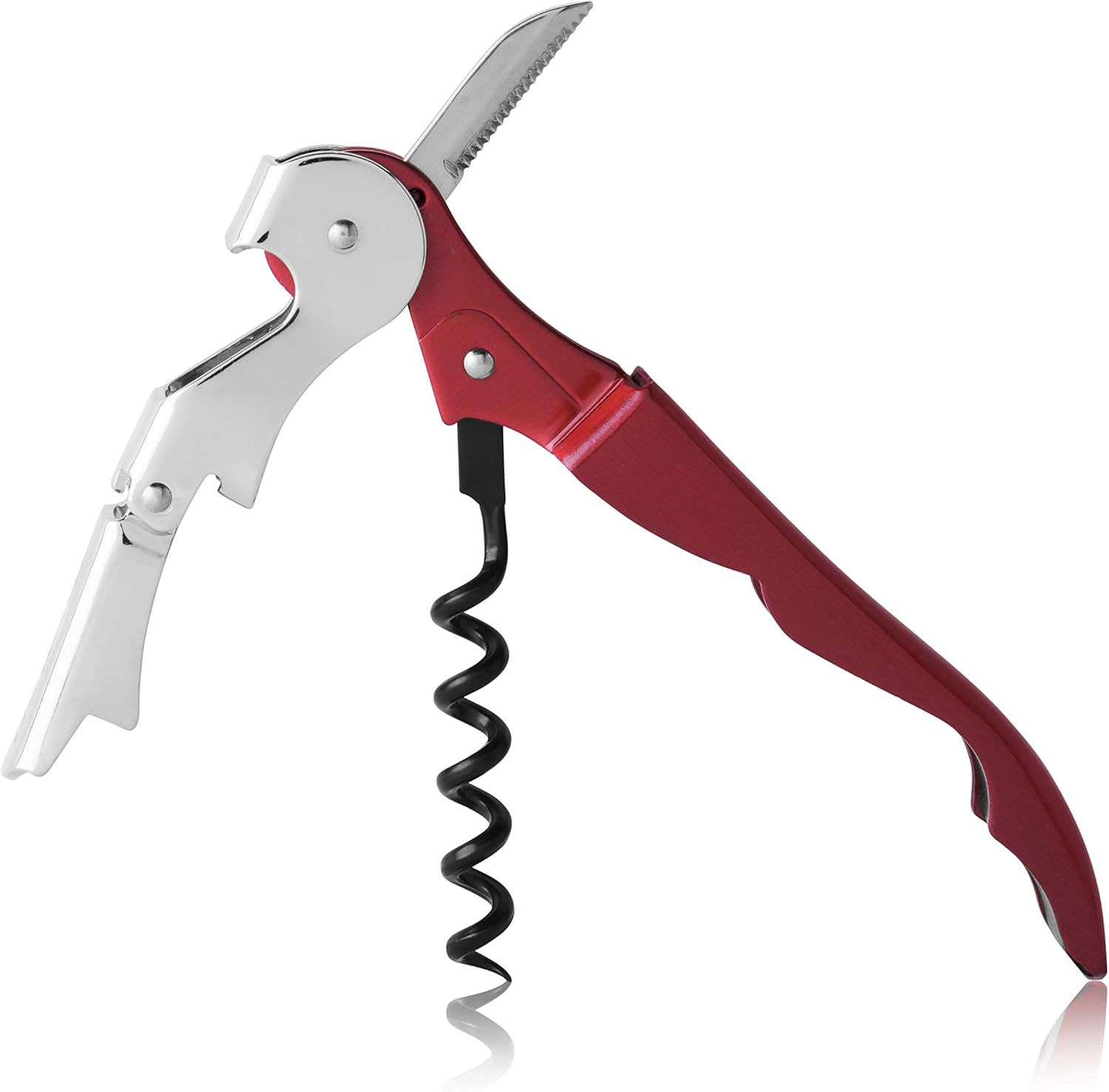 Truetap Metallic Red Double Hinged Waiter'S Corkscrew by True - Black image number 7