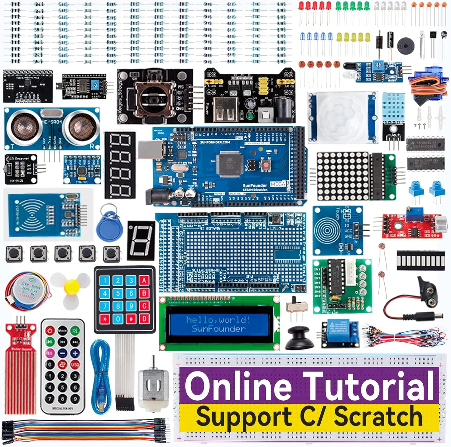 Sunfounder Project the Most Complete Electronics Starter Kit Compatible with Arduino Mega 2560 R3 Mega328 Nano, 73 Tutorials Included image number 4