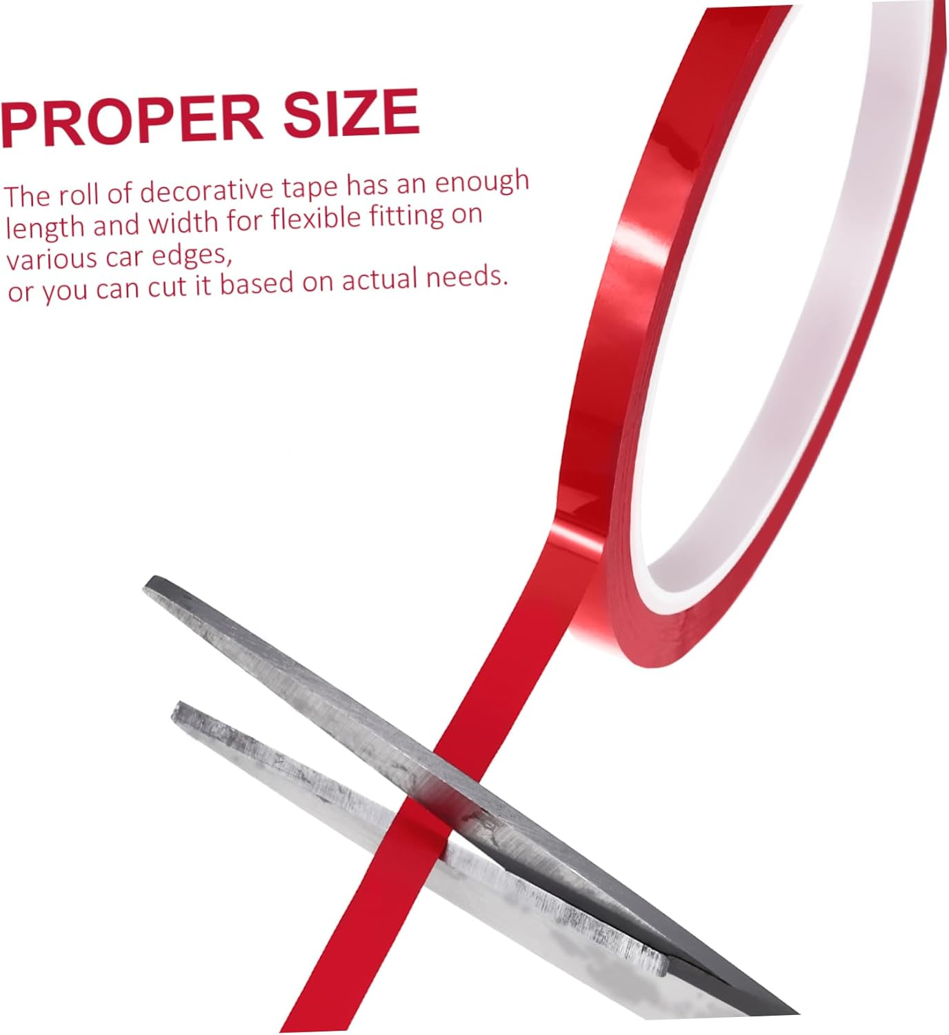 Car Decorative Strip Adhesive Tape 6Mm X 33M Red Polyester Auto Trim Electrical Insulation Tape for Automotive Molding and Painting Applications