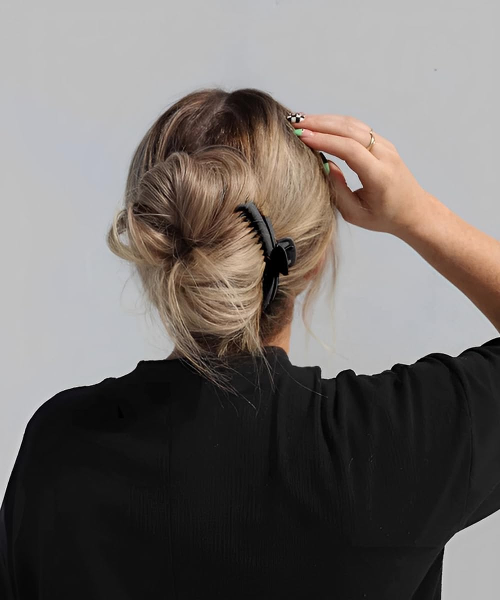 Hold Everything Hair Flat Claw Clip 4 Pcs, Flat Hair Clips with 52 Teeth for Thick and Thin Hair, Non-Slip, for Women Straight and Curly image number 4