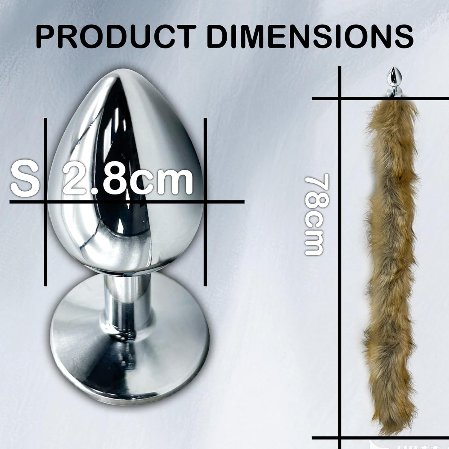 Anal Plug Fox Tail for Women with BDSM Tail Stainless Steel Fox Tail Plug SM Butt Plug BDSM Cosplay Tail Plug Erotic Furry Anal Plug Tail Fox Sex Toy for Men Couples Beginners (S) image number 5