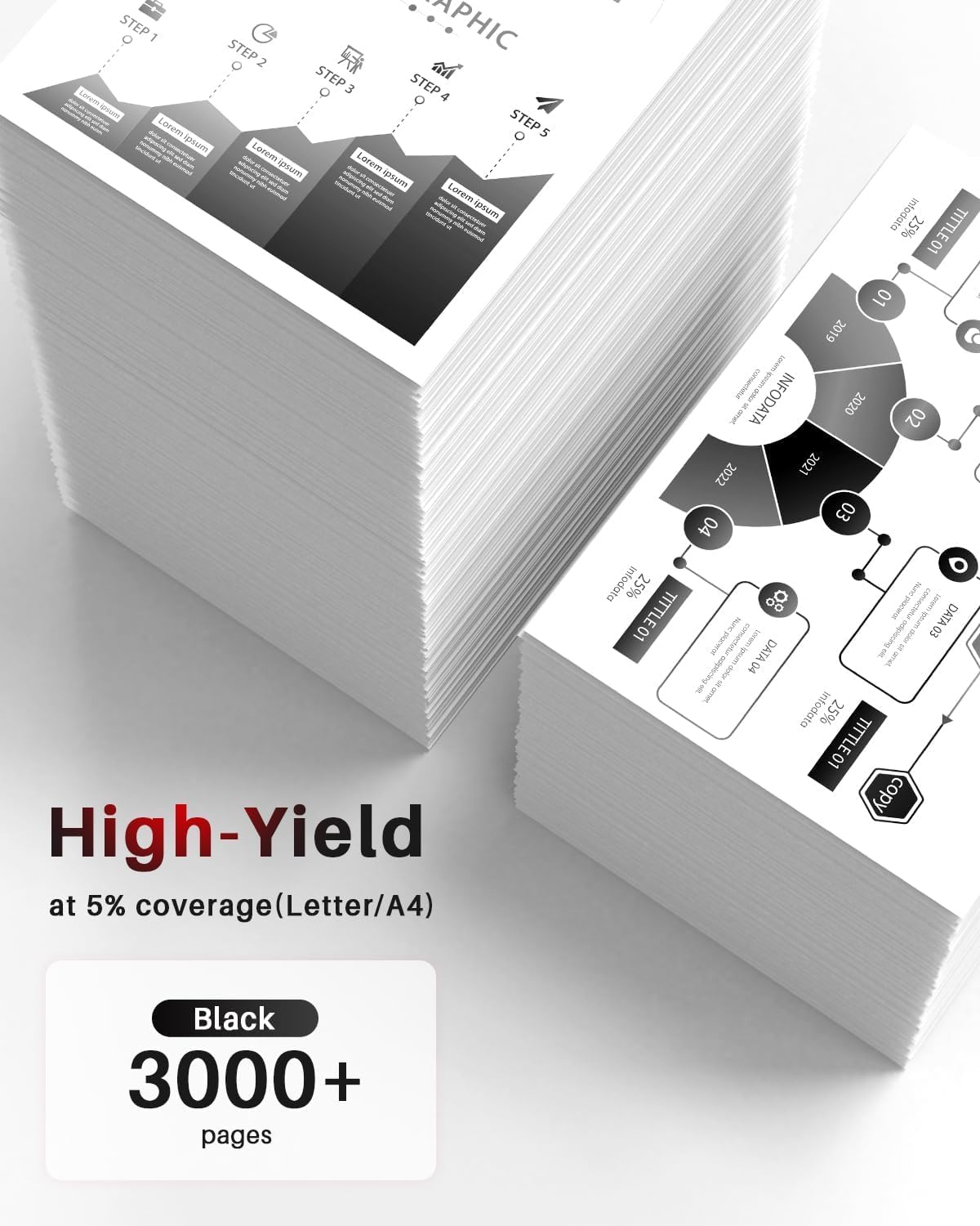 TN2450 Toner Cartridge Compatible for Brother TN-2450 TN2450 with Chip Use with MFCL2710DW MFCL2713DW MFC-L2750DW HL-L2350DW HLL2375DW HLL2395DW HLL-L2375DW DCP-L2550DW Printer(2 Black) image number 2