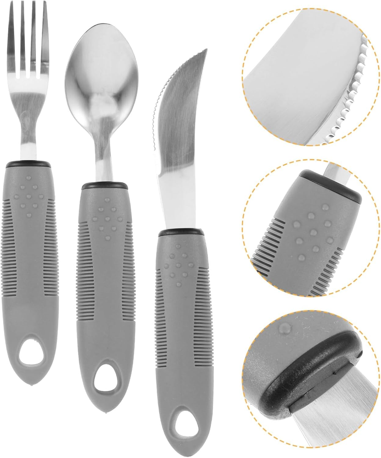 Mobestech Anti-Shake Utensils Set for Disabled Elderly Adaptive Eating Set Spoon Fork Knife Assistive Tableware Kit image number 1