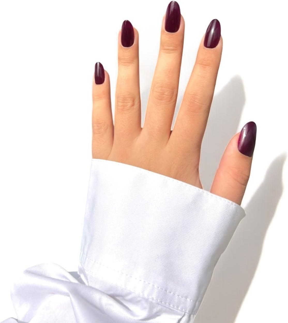 NKA Press-On Nails Kit, 30 Soft Acrylic Nails in 15 Sizes with Nail Glue, Sticky Tabs, Prep Tools & Reusable Case &ndash; Long-Lasting, Salon Look, Short Oval Plum image number 1