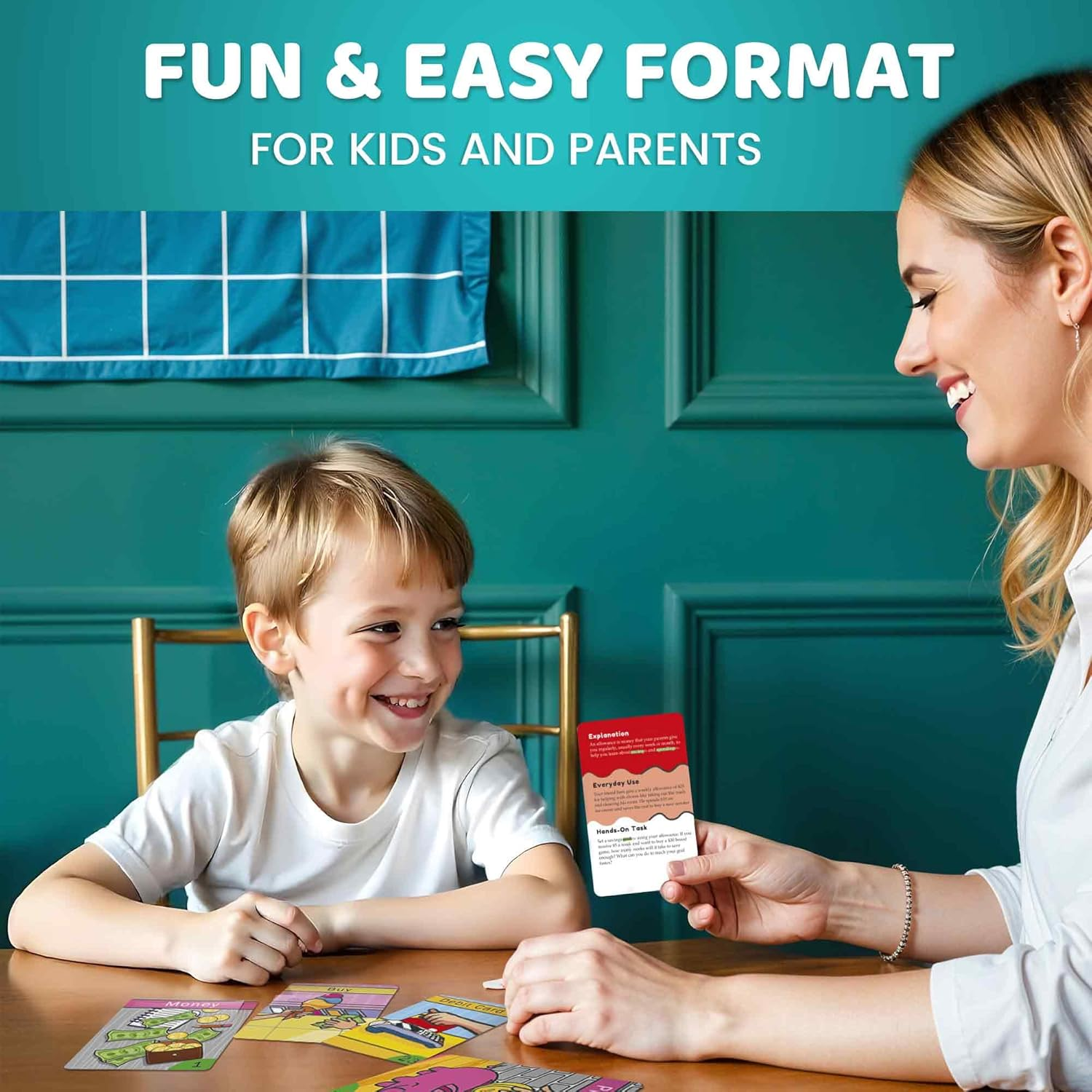 QUOKKA Financial Literacy Flash Cards for Teens &ndash; 110 Cards Teaching Kis about Money Management, Budgeting, Savings &ndash; Easy Money Games for Kids Ages 12+ &ndash; Fun Financial Literacy Games and Learning image number 2