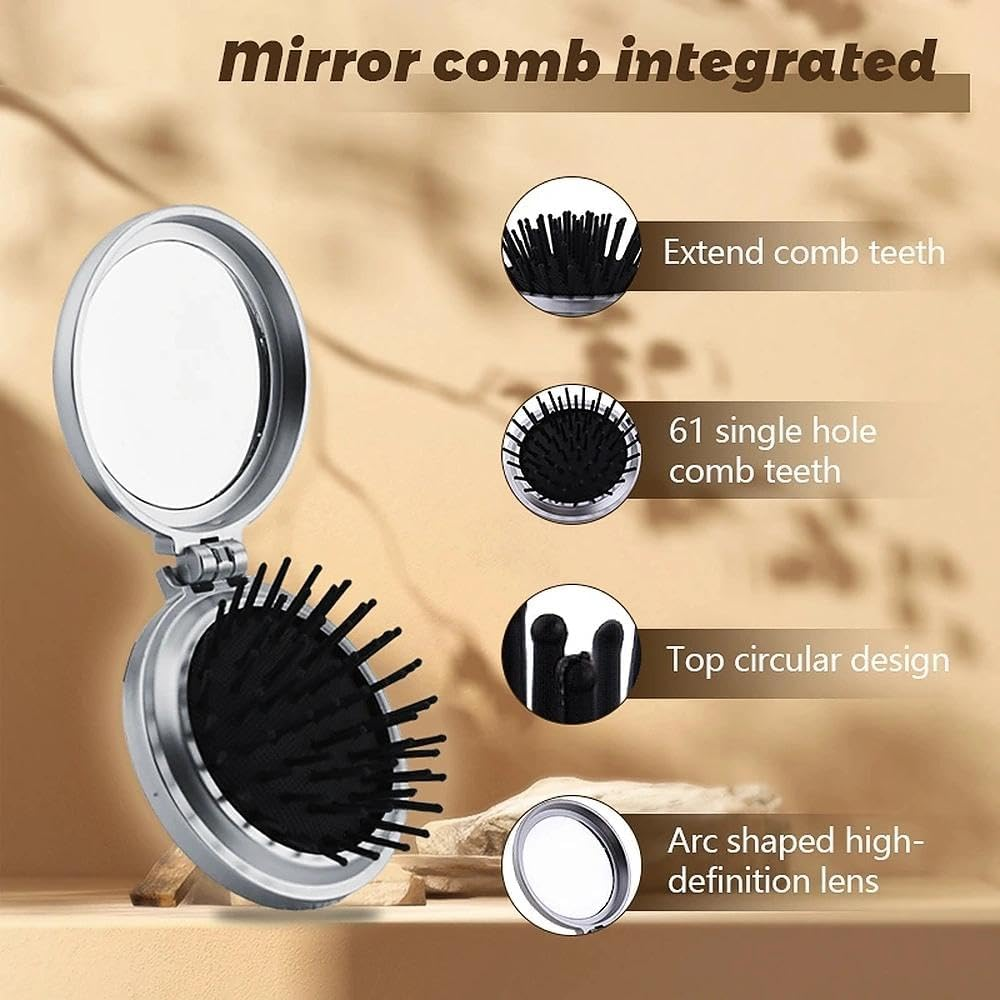 Inspirational Gifts for Teen Girls Folding Hand Pocket Compact Makeup Mirror with Comb for Daughter Friendship Encouragement Christmas Birthday Gift Sister Niece Motivational Graduation Gift image number 5