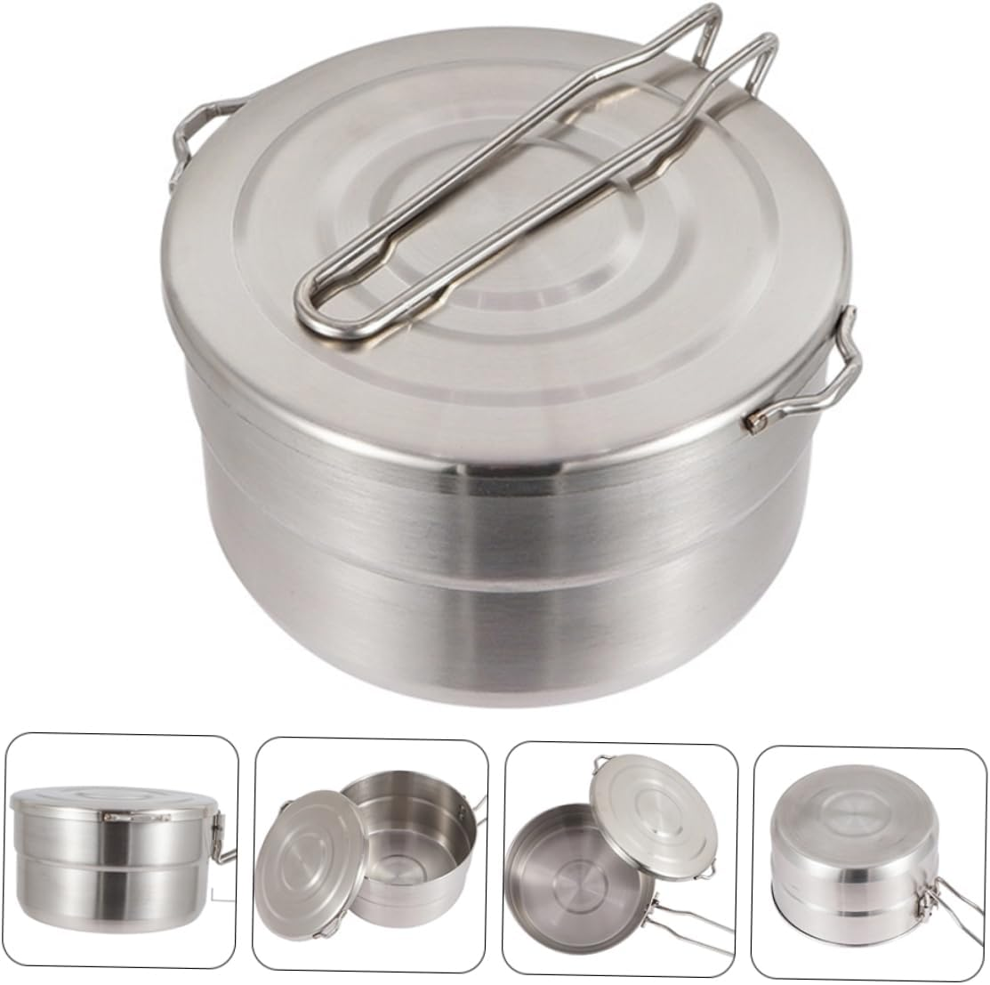 Lightweight Camping Cookware Portable Pot Hiking Picnic Folding Pot Outdoor image number 5