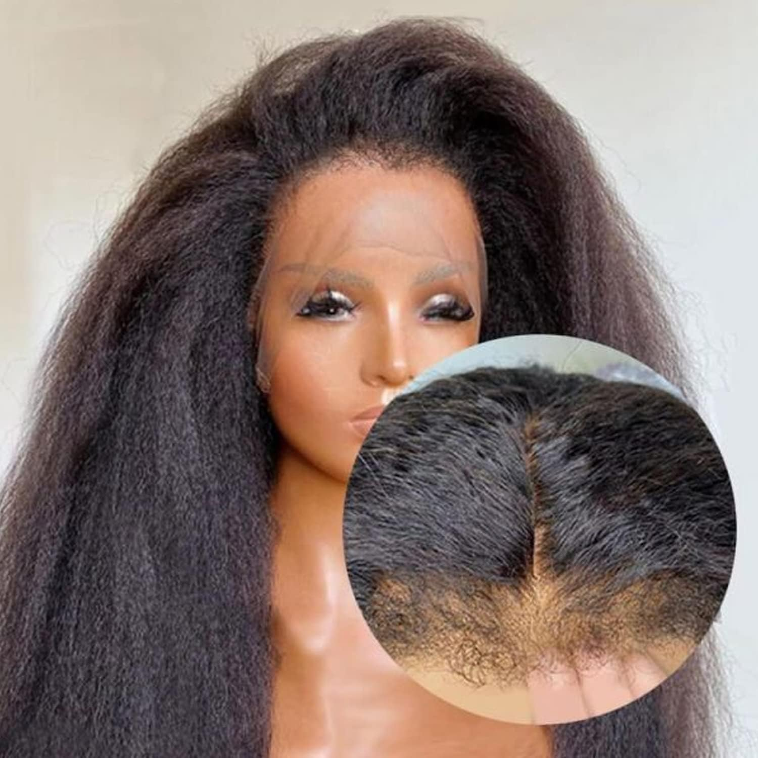 Enoya Glueless Wigs Human Hair Pre Plucked Frontal Lace Wig for Black Women，Hd Lace Front Wigs Human Hair 200 Density Natural Black with Baby Hair (13X4 HD Lace Frontal Wig, 20") image number 3