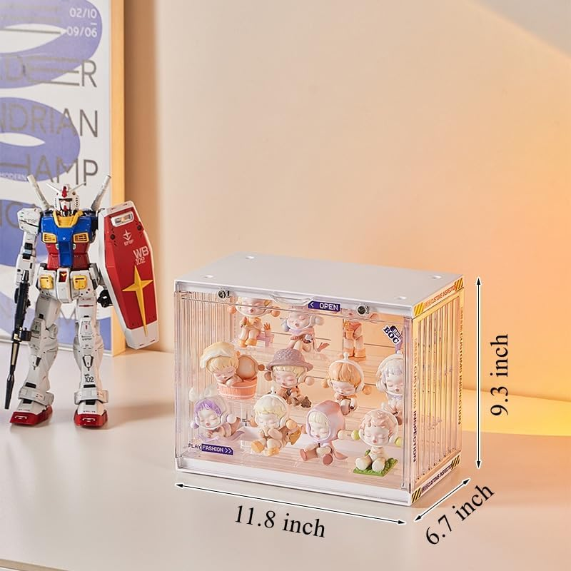 Clear Display Case for Figures, 3 Tiers Adjustable Acrylic Display Box Stand with Magnetic Door, Hobby Display Case, Clear, 1 Pack image number 3