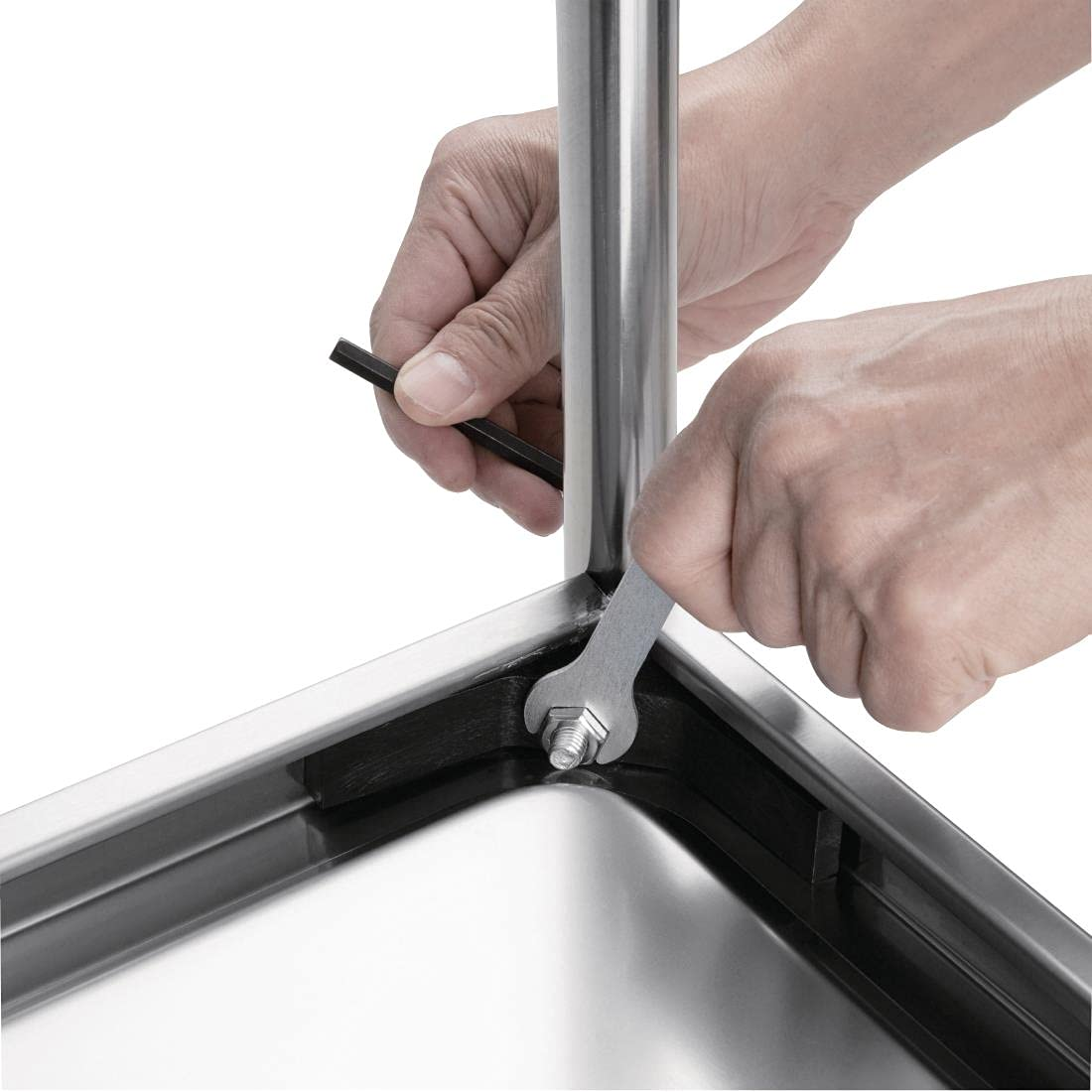 Vogue Stainless Steel 2 Tier Flat Pack Trolley, 405 Mm Length X 710 Mm Width X 825 Height image number 6