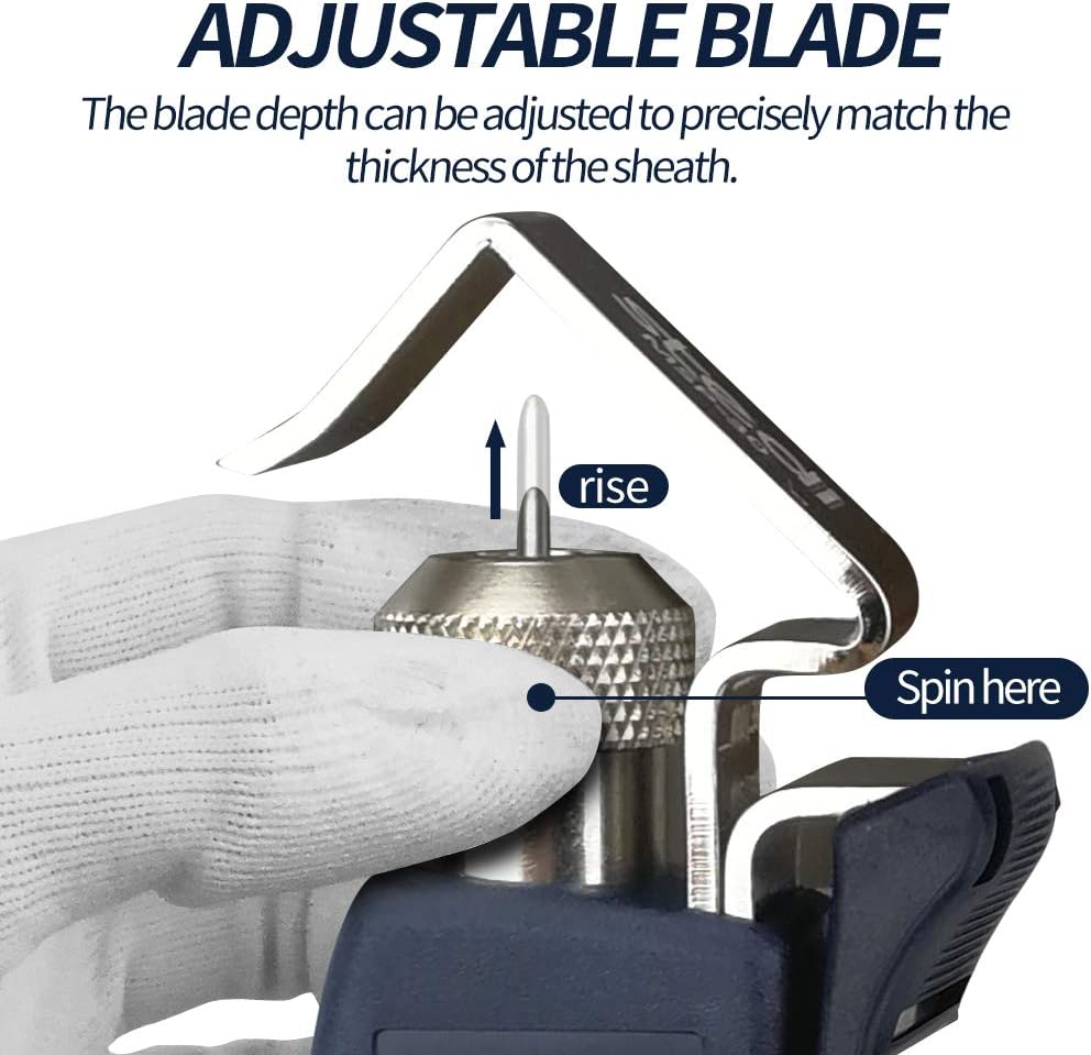 Stedi round Cable Stripper, with Adjustable Cutting Depth, for Fast and Precise Jacket Removal Cable Stripper, round Cable Slitter with Smooth Incision and No Damage to the Core, 0.18-1''