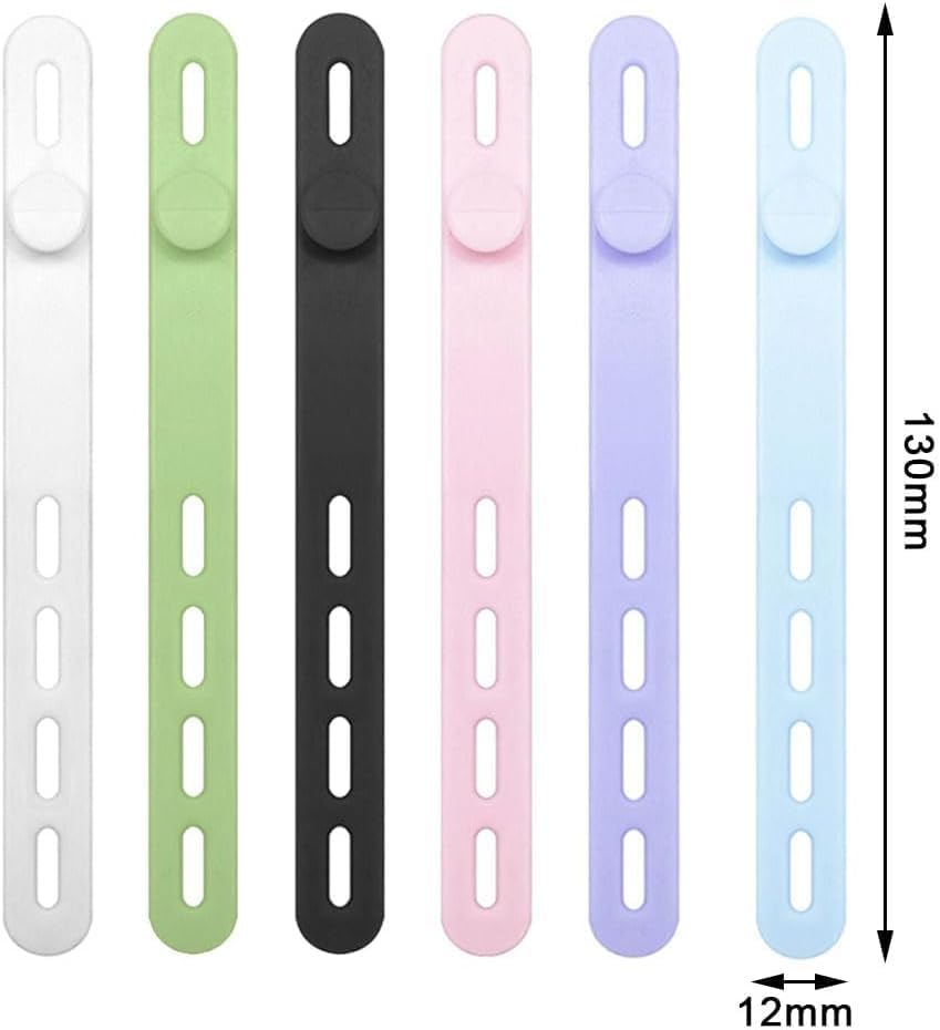 Silicone Cable Straps Cord Organizer, 20Pcs Silicone Cable Ties Cord Organizer Strap, Silicone Cable Straps Wire Organizer Adjustable Cable Ties Cord