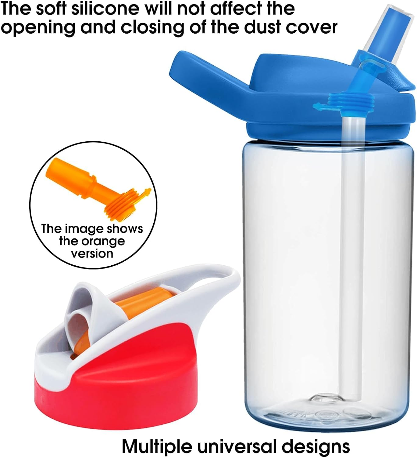 Powerful 6 Pcs Bite Valve and Straw Fit All Camelbak Eddy Kids Water Bottle(6 Bite Valve & 2 Straws & 2 Brushes) image number 4