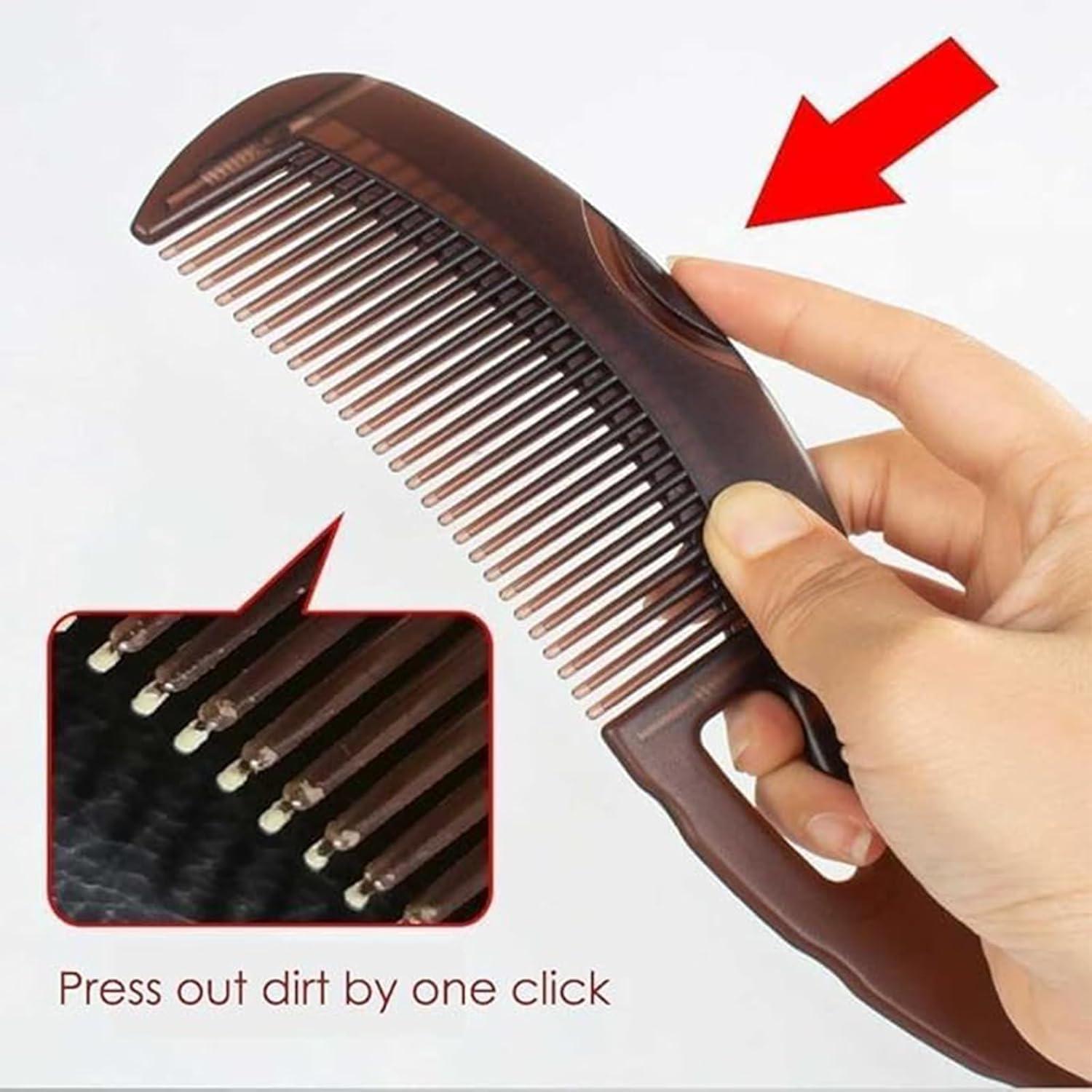 NATOSU Dandruff Comb, Hollow Tooth Hair Brush for Refreshing Scalp Massage, Removing Dandruff Grime, Reducing Itching, Scalp Care Comb with Skin Scratching Handle image number 6