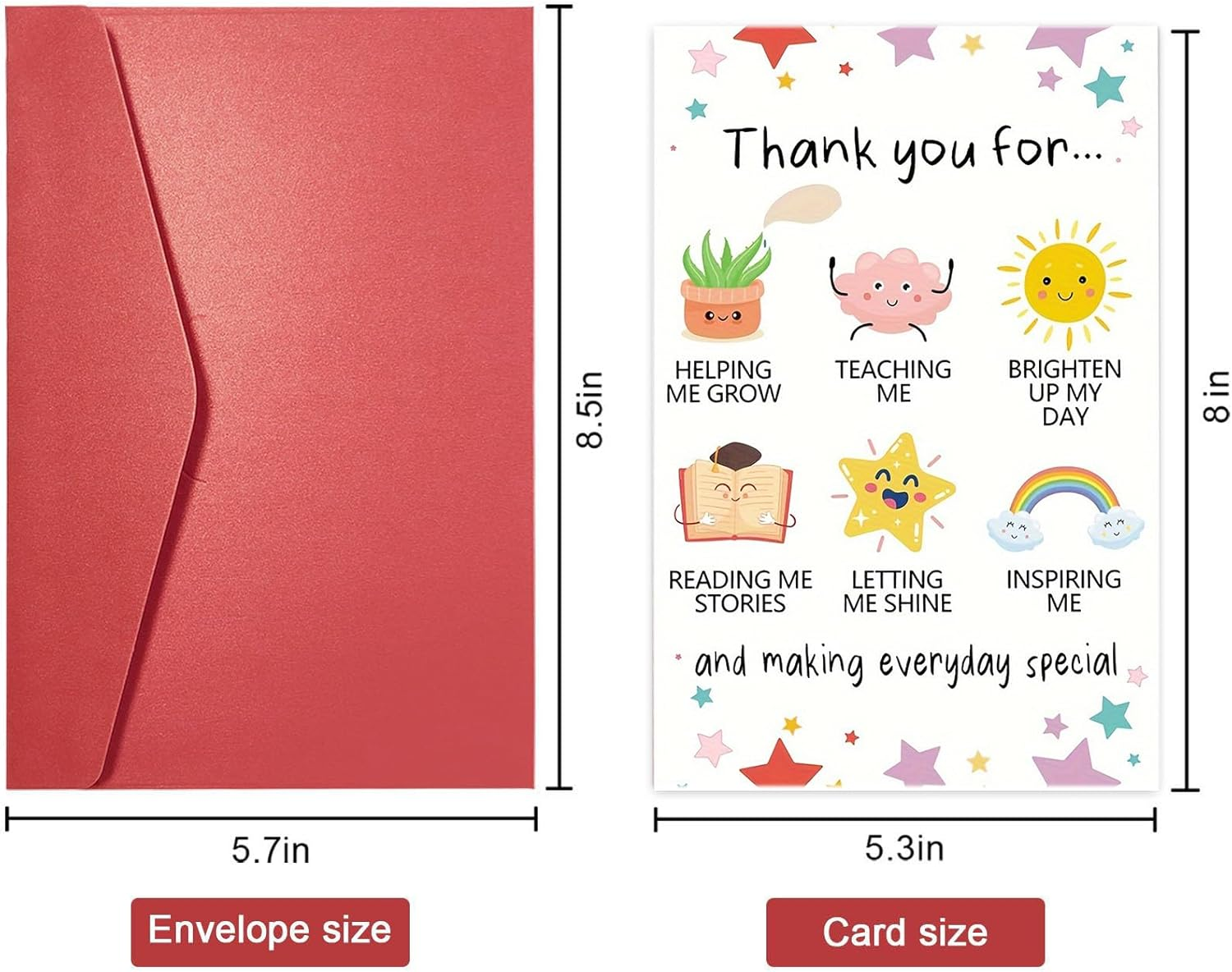 AIQIUQIU Thank You Card for Teachers, Great Teacher Appreciation Gifts for Men Women, Thank You for Helping Me Grow Card, Best Teacher Appreciation Gift Ideas from Students, End of Term Gift image number 2