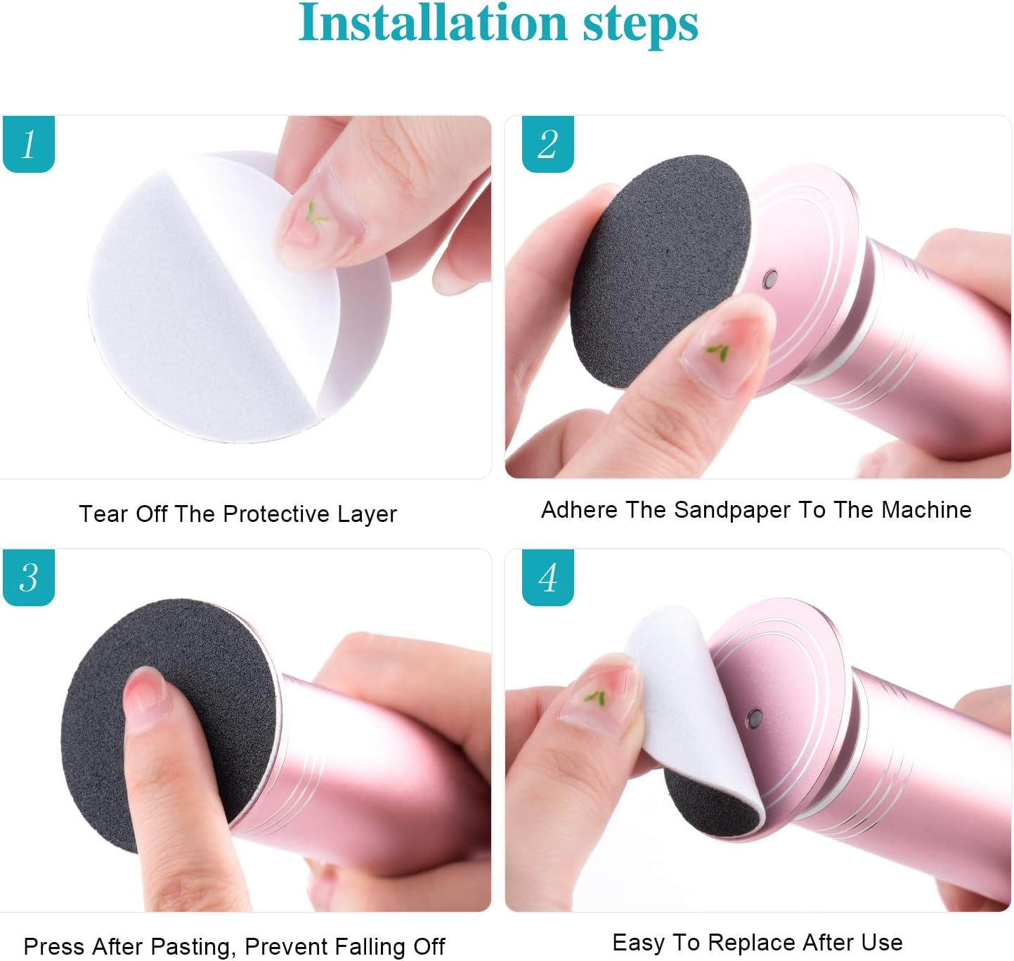 BNG Foot File for Callus Remover, Pack of 60, Foot Sandpaper, 4.2 Cm Replacement Foot Files Pads for Foot Care, Cracked Heels, Hard Dead, #180#80 Mixed image number 1