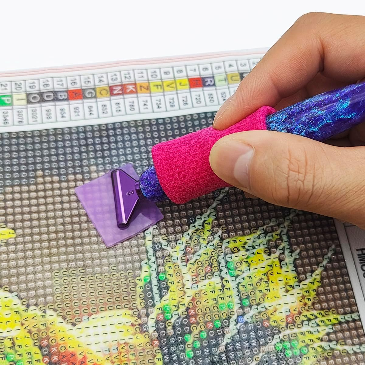 SENHAI 24 Pcs New Diamond Paintings Pens Kits, Colorful Diamond Art Pens Purple Metal Tips Screw Thread Tips Diamond Paintings Accessories Tools for DIY Painting Crafts image number 1