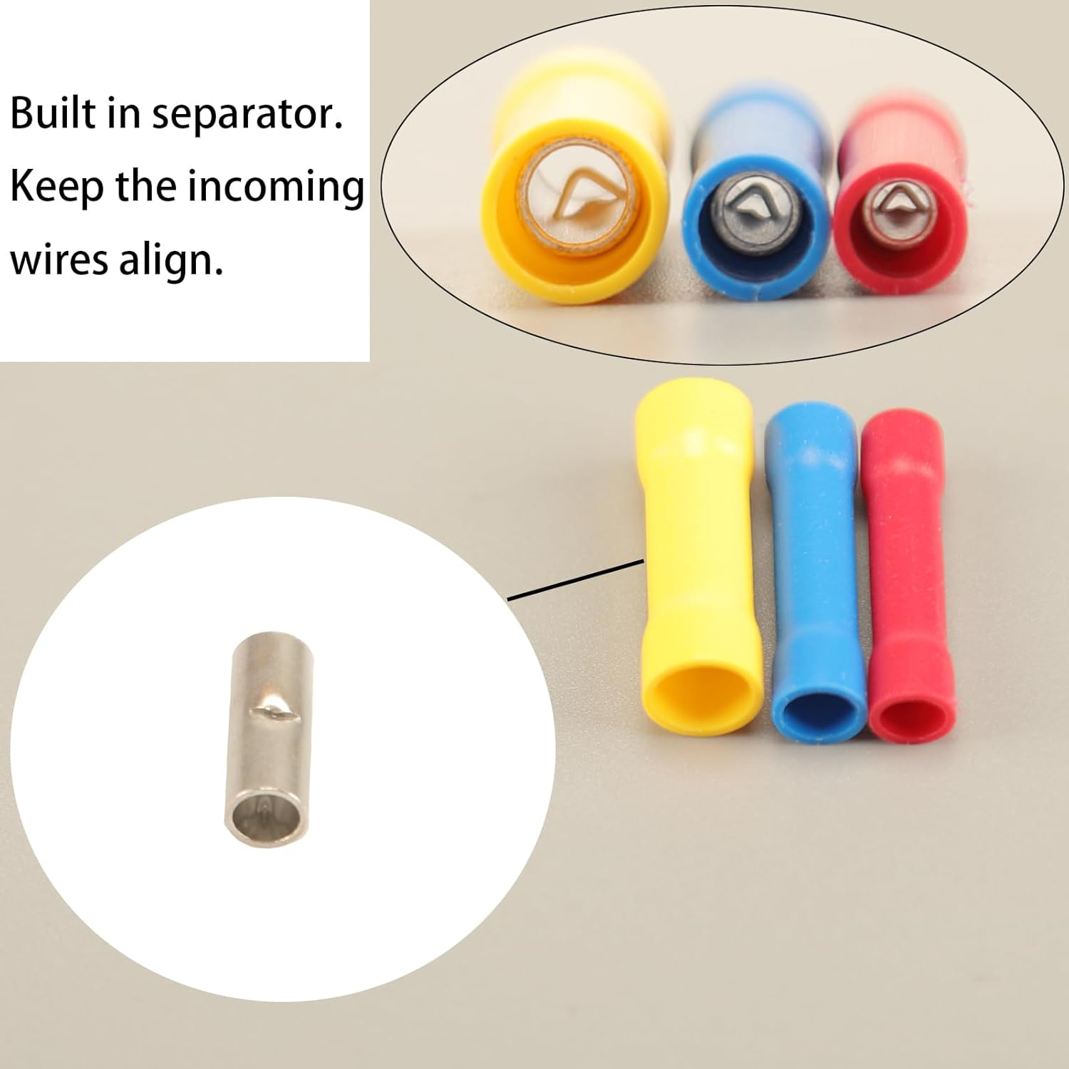 300Pcs 18 Types Crimp Connectors, Ring Spade Fork Butt Wire Connectors Kit, 6.3Mm Male and Female Spade Connector Kit, Quick Disconnect Crimp Terminals Electrical Connectors, Electrical Terminals image number 4