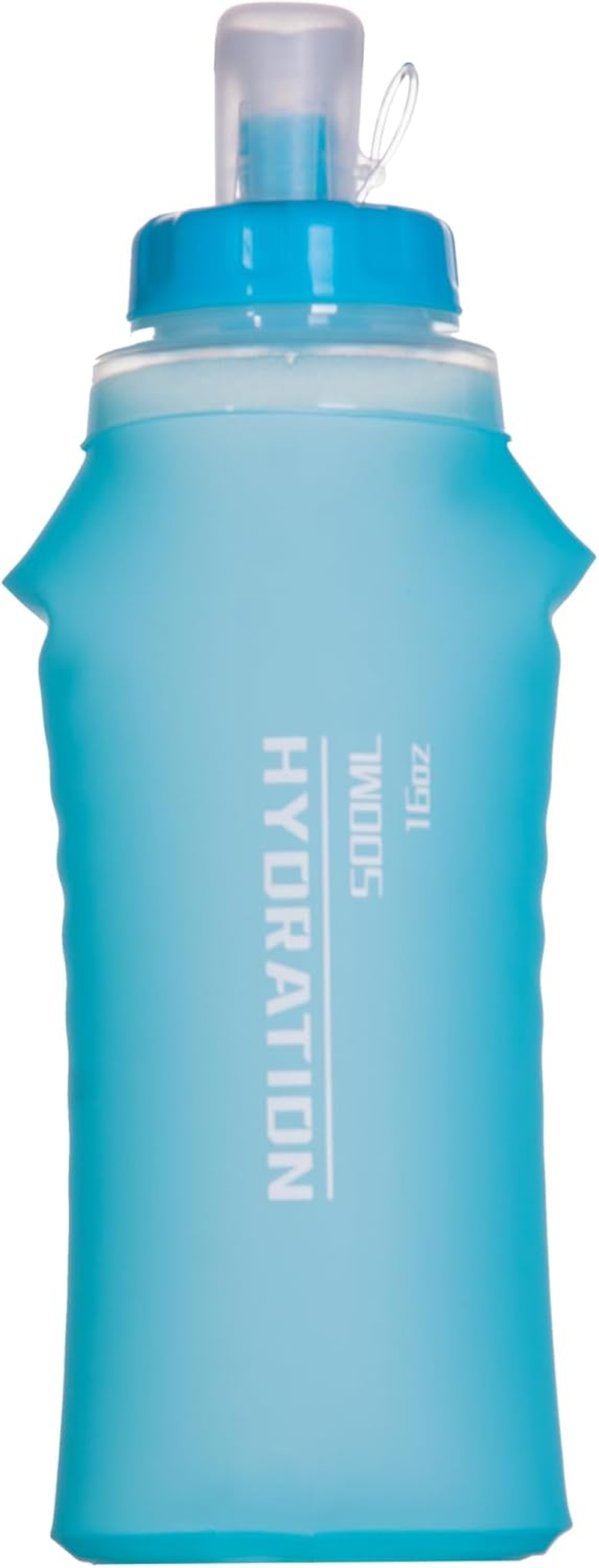 AFISHTOUR Collapsible Squeeze Soft Flask with Filter - Lightweight Bottle Water &ndash; 500 Ml/17 OZ for Trail Running, Hiking, Travel, Cycling, and Fishing; Bpa-Free (Transparent White) image number 2