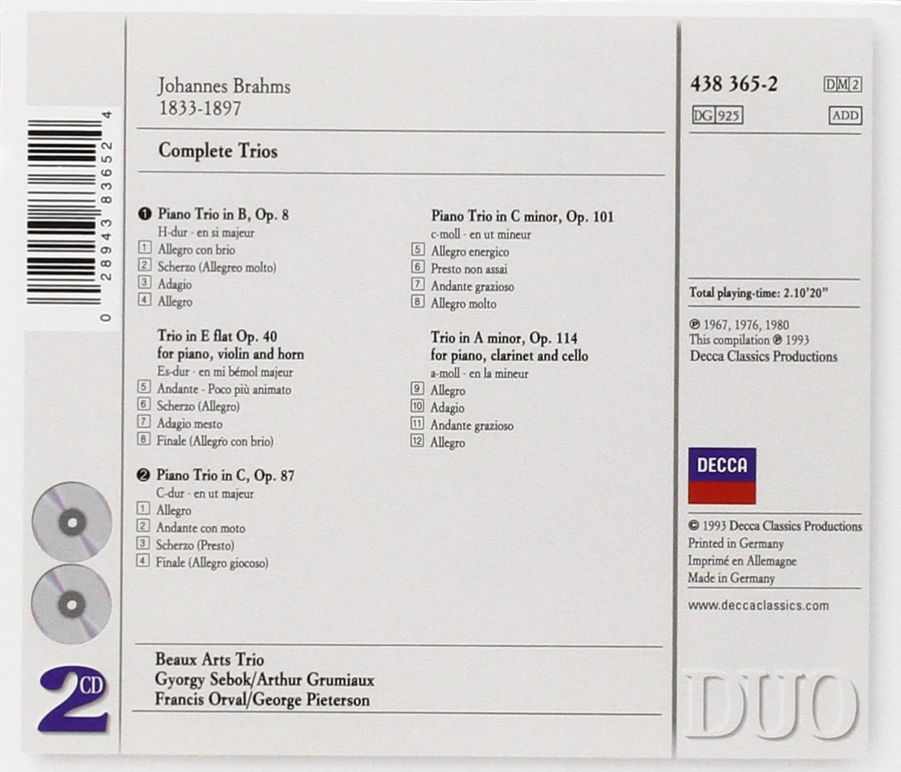 Brahms Complete Trios image number 1