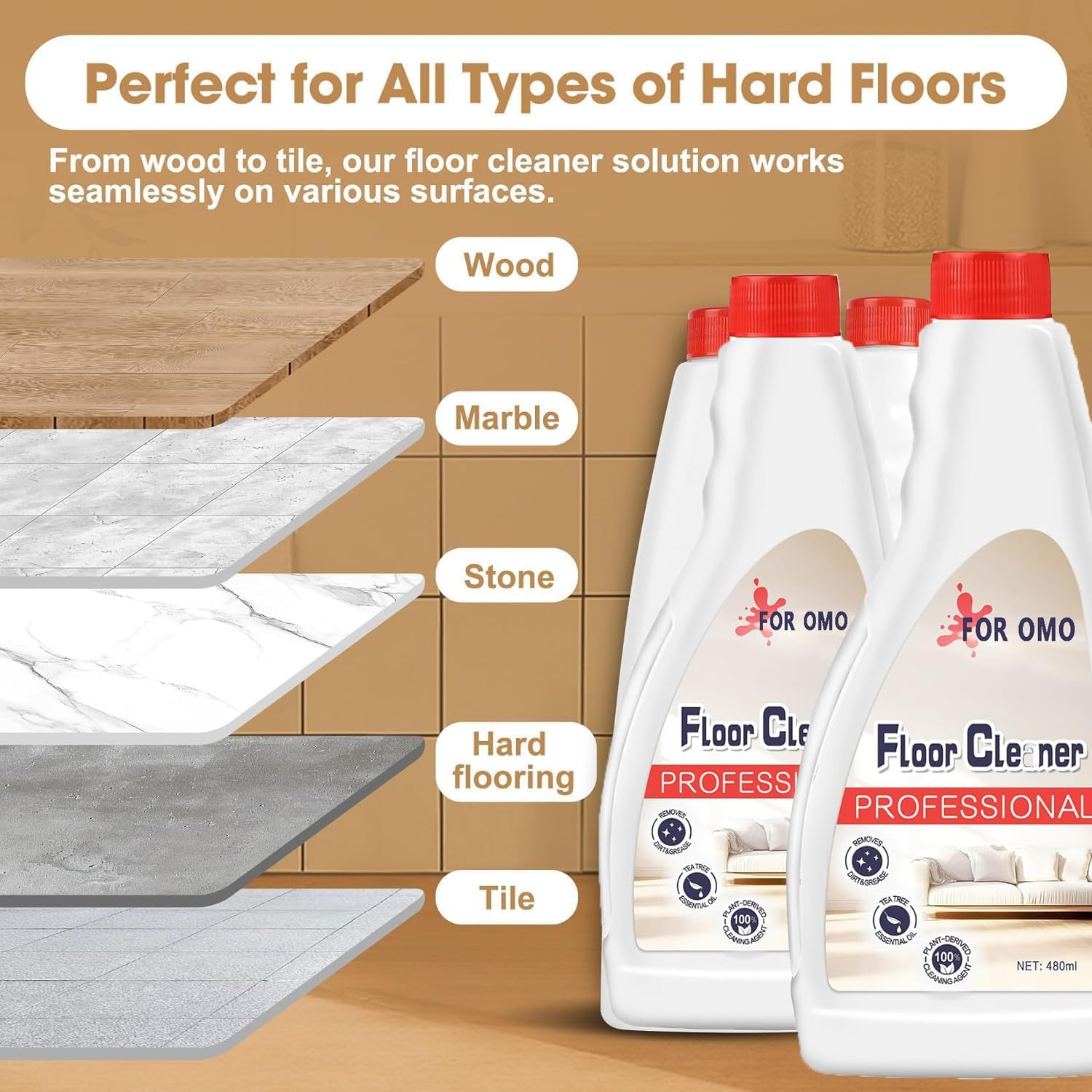 Floor Cleaning Solution, 3-Pack 480Ml, Eco-Safe, Compatible with All Roborock Mopping Robots (S7, S8, Qrevo, Q7, Q8 Series), Pet & Kid Friendly, Stain-Busting & Fresh-Scented image number 5