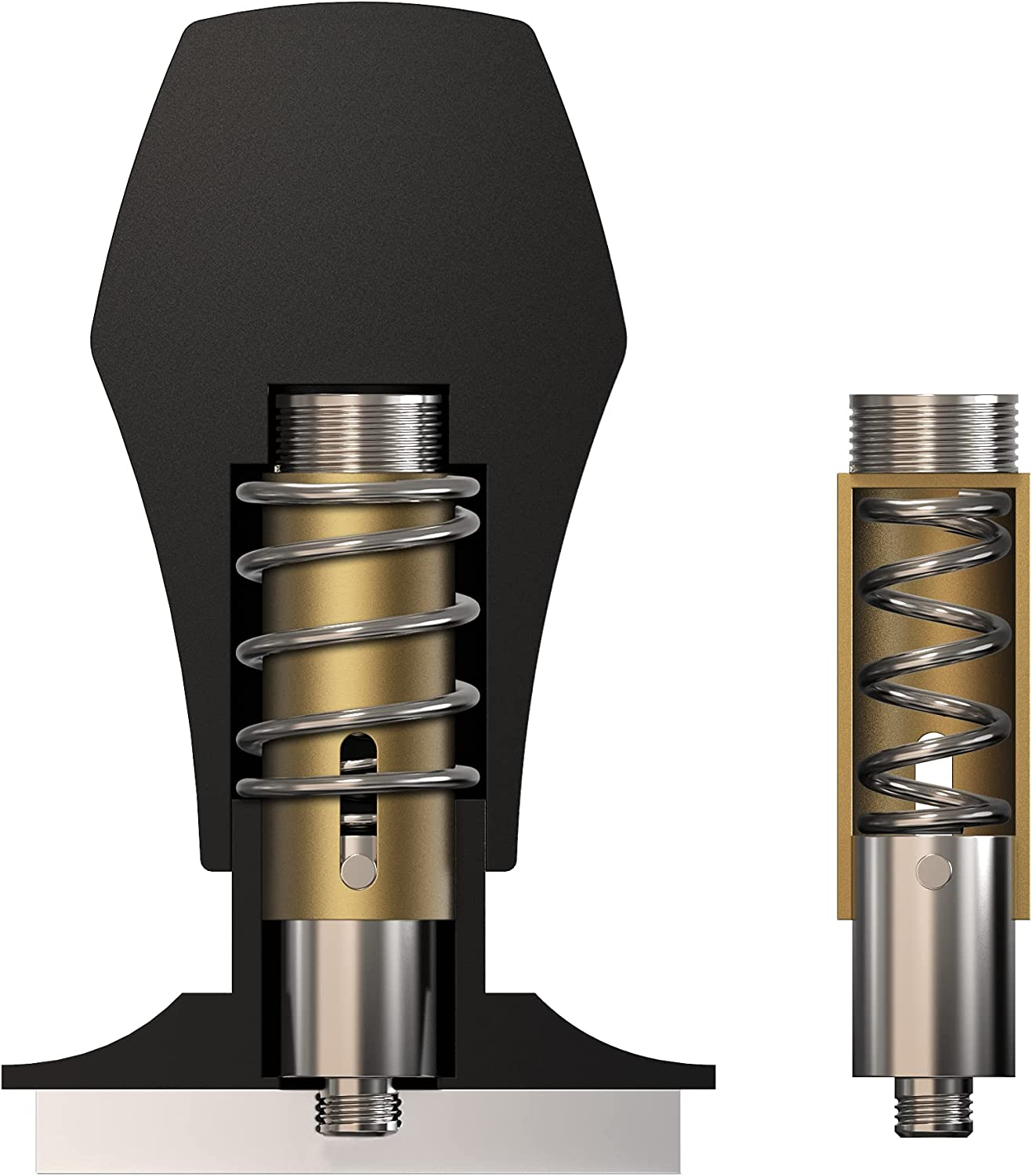 Normcore V4 Coffee Tamper 53.3Mm - Spring-Loaded Tamper &ndash; Barista Espresso Tamper with 15Lb / 25Lb / 30Lbs Replacement Springs - Anodized Aluminum Handle and Stand - Flat Base