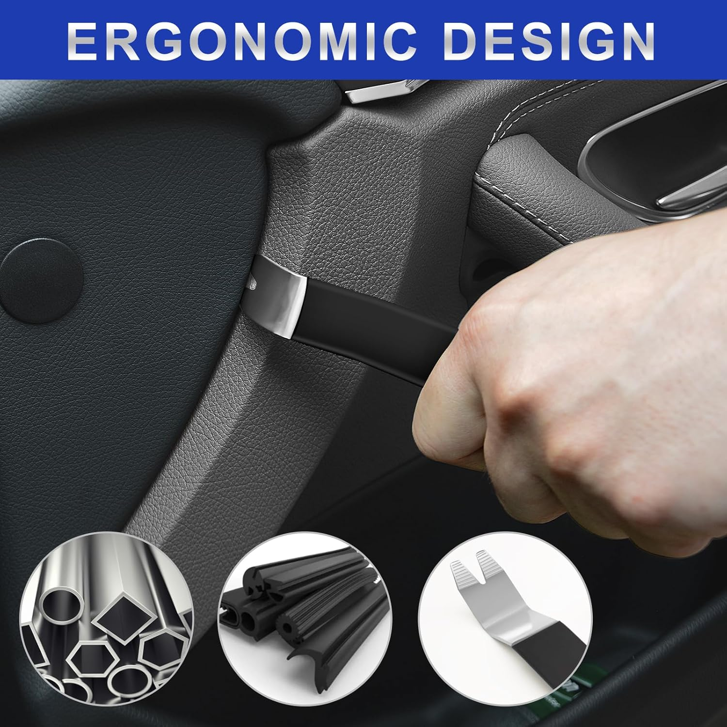 Zecirl 11 PCS Autotrim Removal Tool Kit, Metal Pry Tool Auto Fastener Remover Pry Bar Set Trim Remover Kits for Vehicle Door Panel, Audio Radio Panel, Dashboard Repair Kit