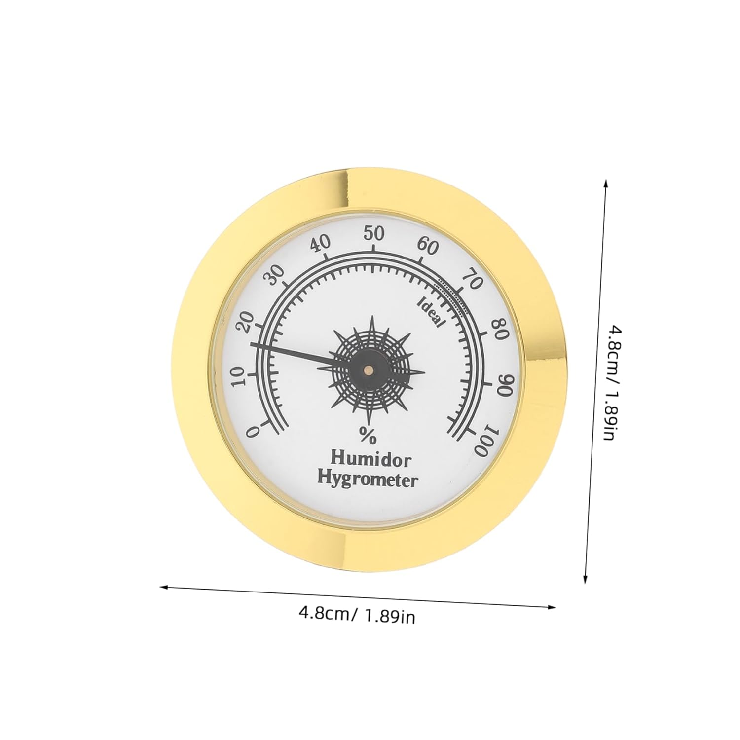 Tea Leaf Containers Humidor Hygrometer Metal round Analog Gauge Easy to Use for Cigar Boxes image number 2