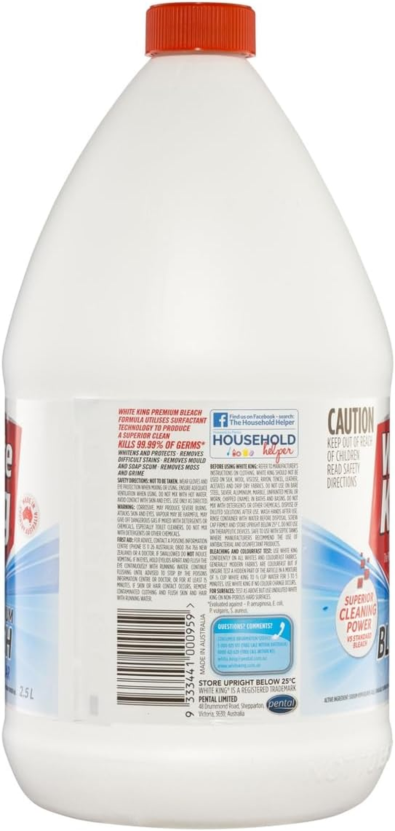 White King Premium Regular Liquid Bleach 2.5 Litre image number 1