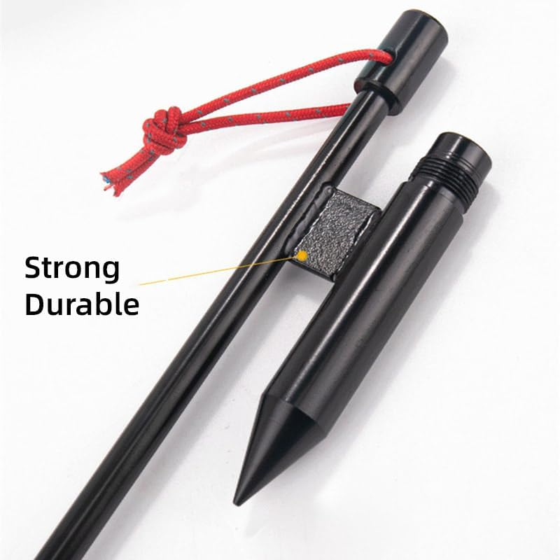 AIMALL Outdoor Camping Lamp Stand, Aluminum Alloy, 16Mm Thick Telescopic Pole with Double Hooks, Portable and Adjustable Lighting Stand, Black image number 3