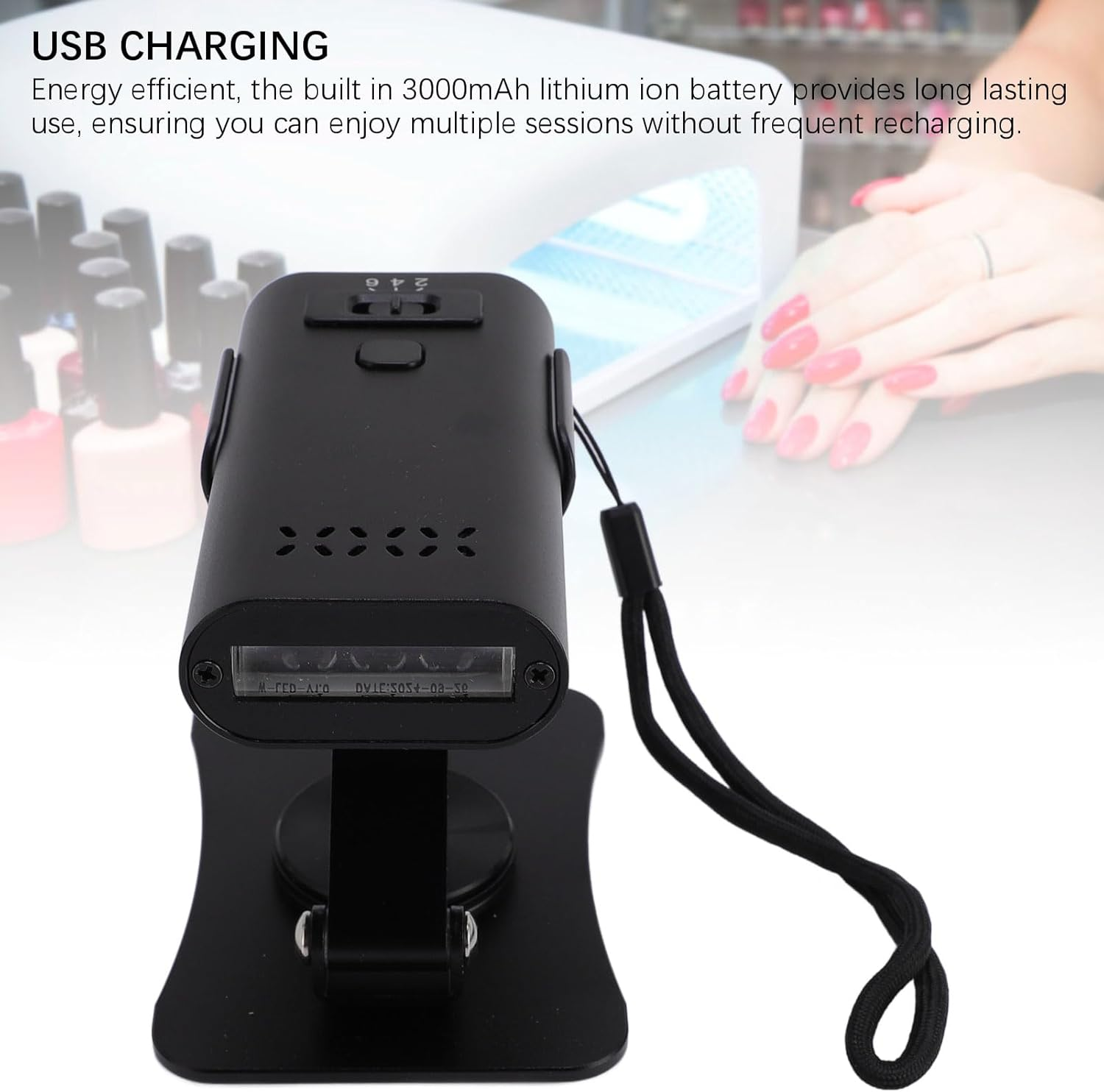 Quick Drying Hair Extension Lamp with Stand, USB Rechargeable LED Nail Light for Nail Art and Hair Extension, Compact Design for Easy Portability image number 4