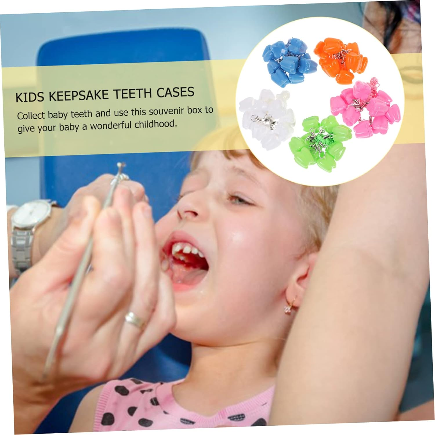 50Pcs Baby Tooth Storage Case Organizer for Children, Plastic First Tooth Keepsake Box Suitable for Souvenir Collection and Storage Random Color image number 4