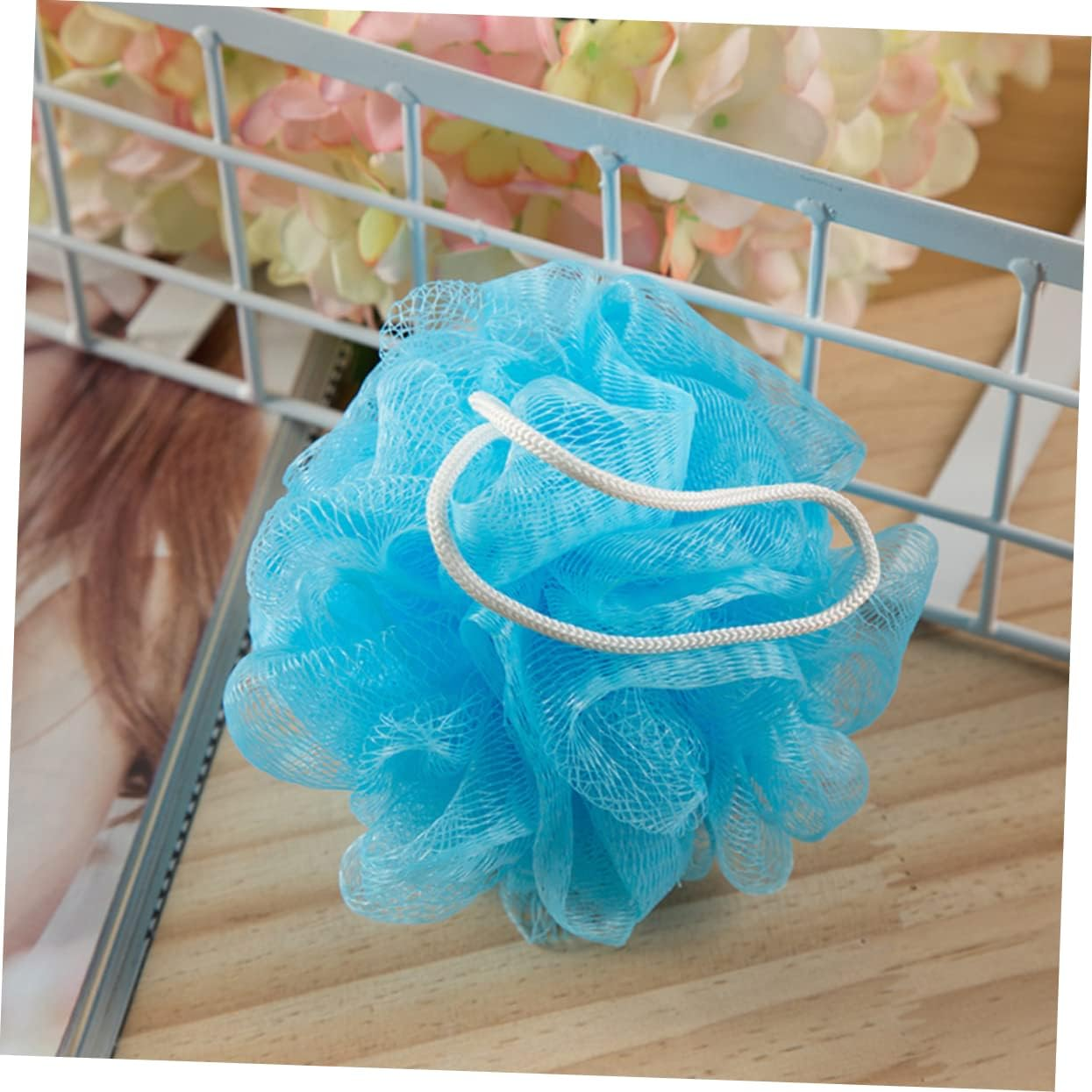 HAPINARY 16Pcs Bath Ball Bath Flower Mesh Net Body Scrubber Lanyard Reusable Gentle Skin Care image number 4