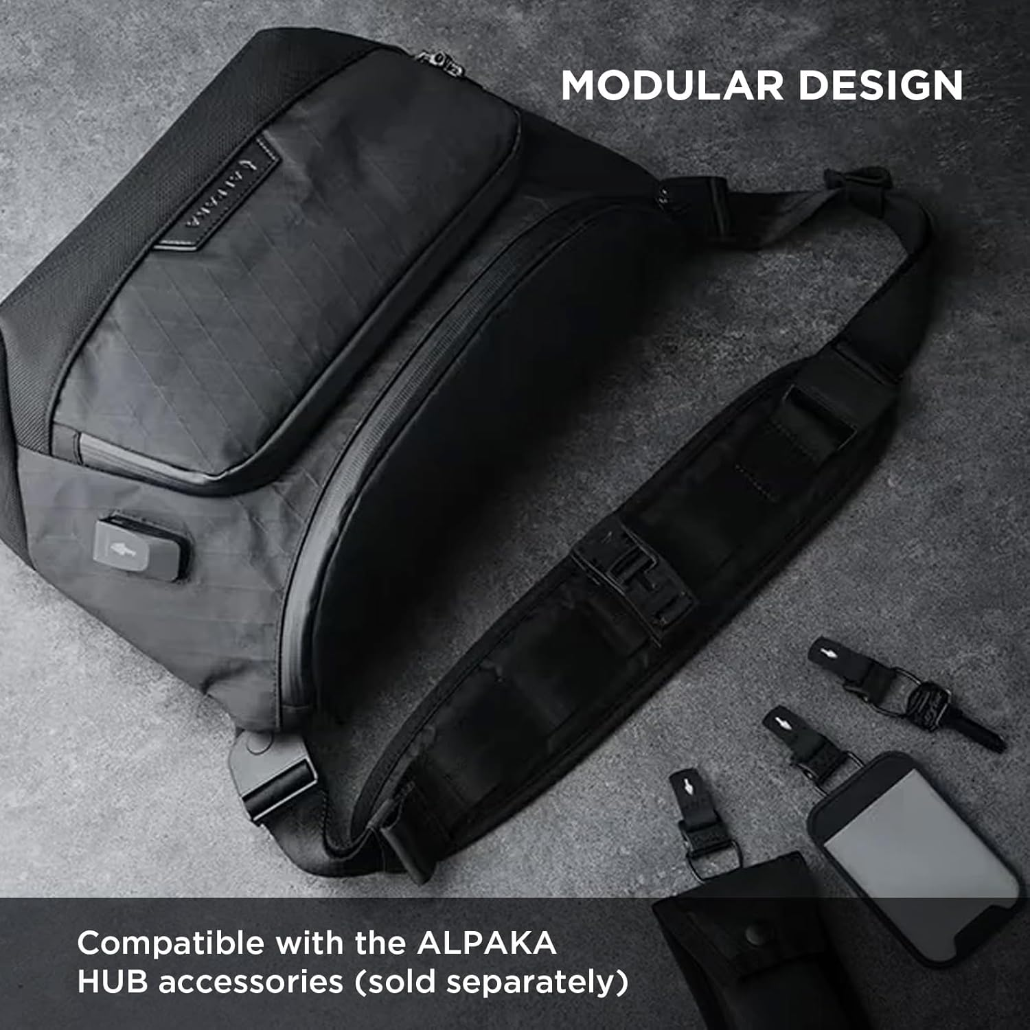 ALPAKA Bravo Sling Max 8L, RFID Blocking Weatherproof Sling Bag for Men with Maglockz Buckle,Laptop Bag with Luggage Sleeve image number 1