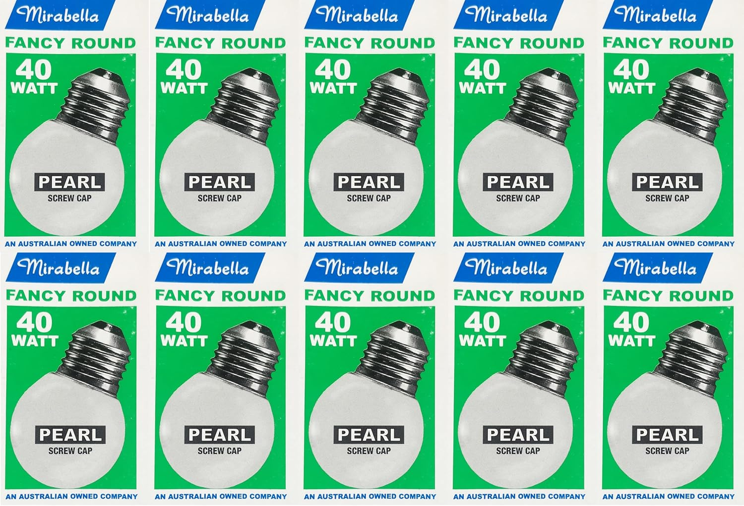 10 X 40W Pearl Fancy round Light Globes Bulbs Lamps E27 Screw ES Incandescent Dimmable