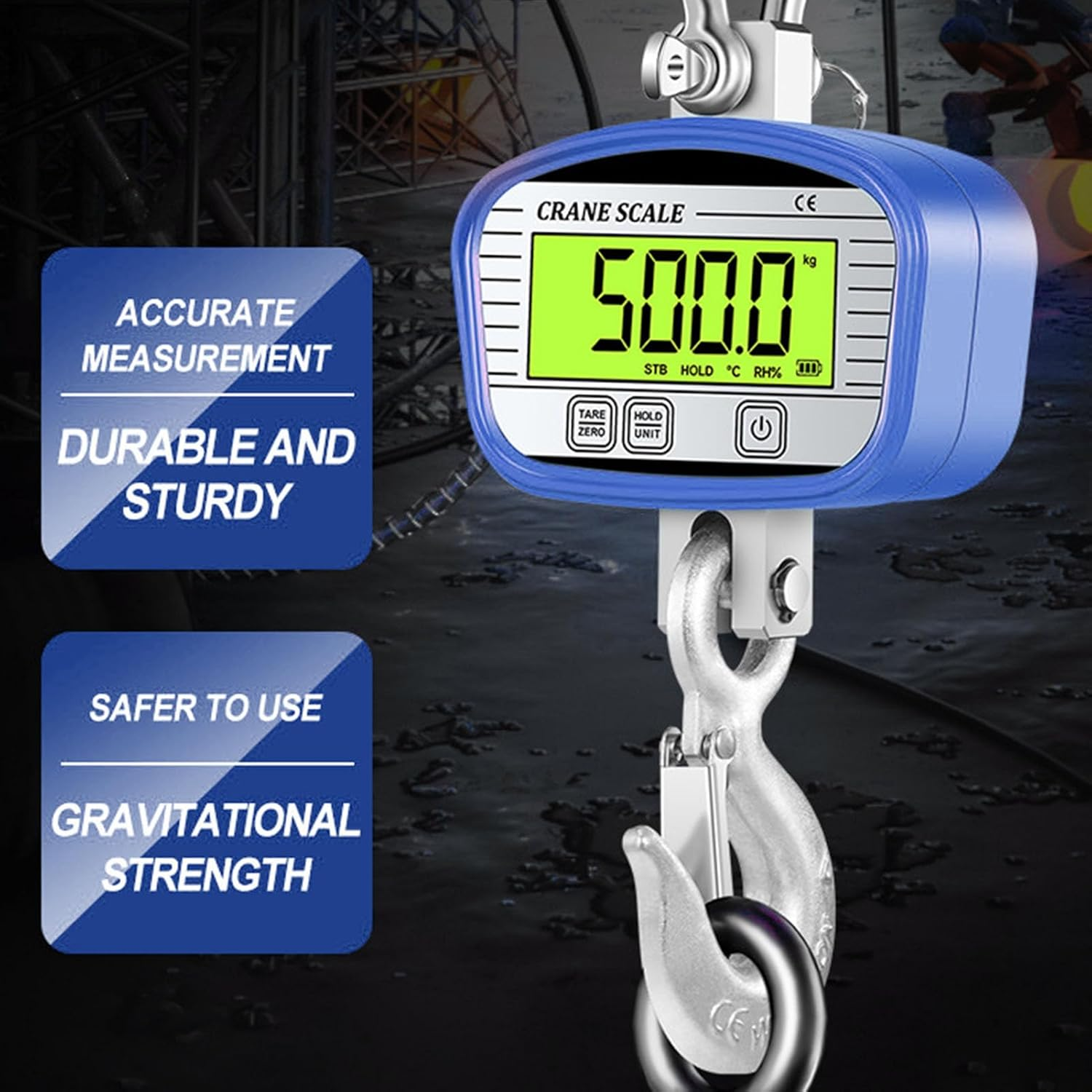 Digital Crane Scale, 1500Kg 3300Lb LCD Backlit Industrial Hanging Scale with Remote Control, High Precise Heavy Duty Weight Scale for Farm, Deer, Livestock, Big Hoist image number 4