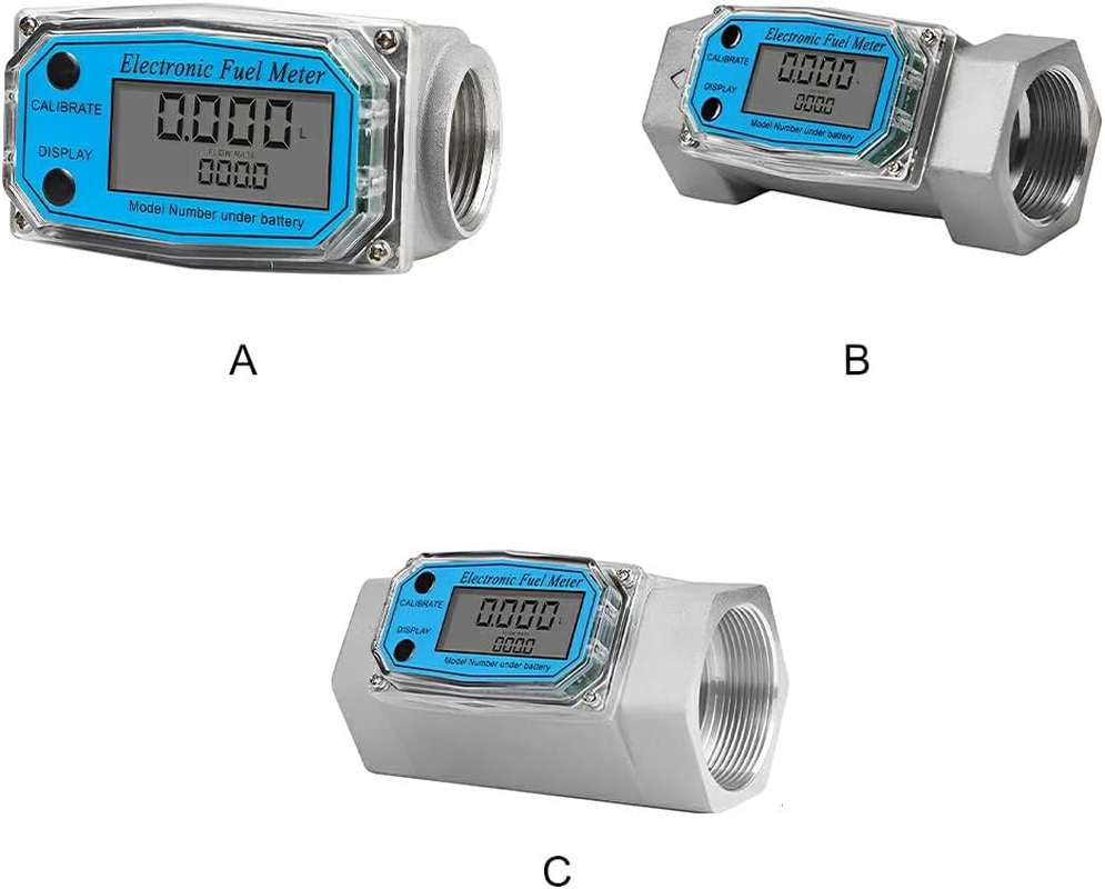 Electronic Turbines Flows Meter High Accuracy Measuring Flowmeter Gauge LCD PCB Flows Indicator Sensor Counter, 1.5Inch image number 3