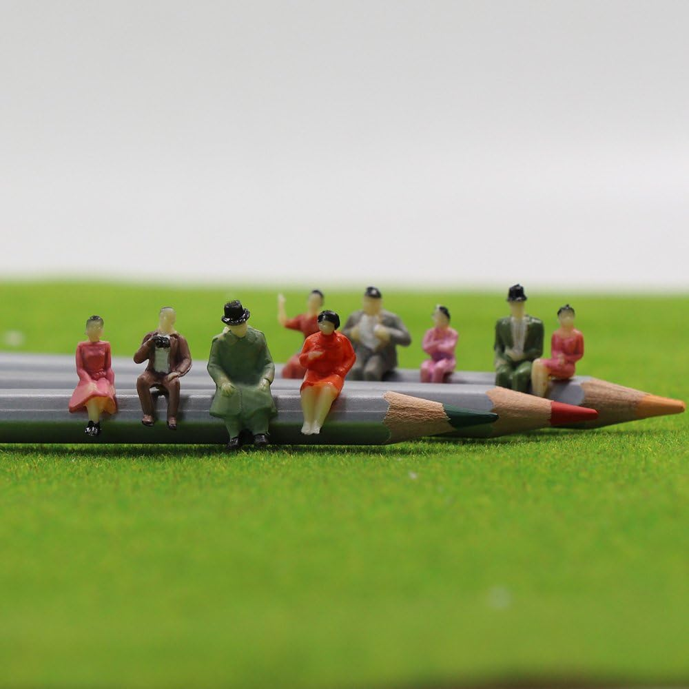 60Pcs All Seated 1:87 Painted Figures Passenger HO Scale Sitting People P87S Assorted Poses Model Layout
