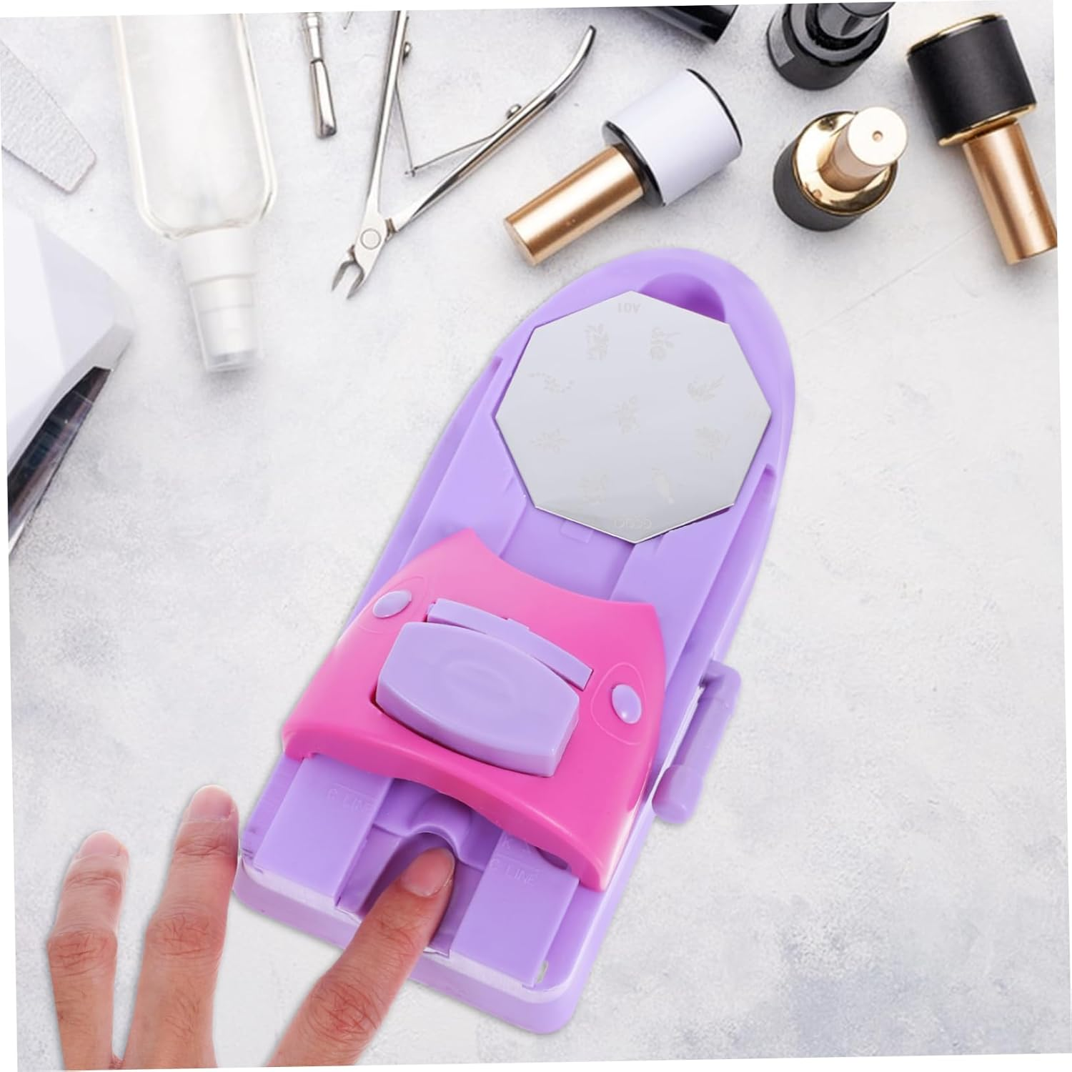 Minkissy Durable Nail Stamp Kit with Multiple Stamping Plates Easy to Use Nail Printer Stamper for DIY French Manicure Versatile Manicure Tool for Home and Salon Use image number 2