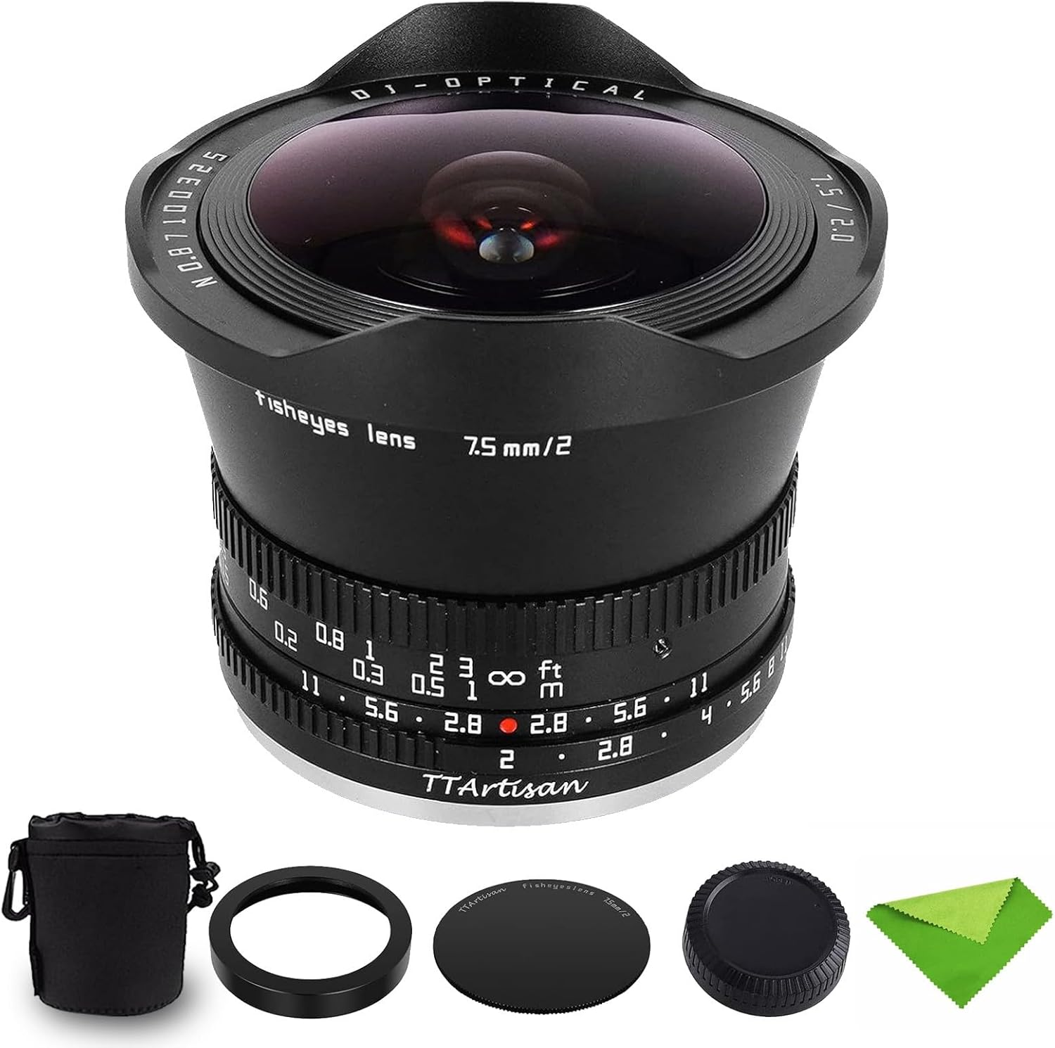 TTARTISAN 7.5Mm F2.0 APS-C Large Aperture 180&deg; Angle of View Fisheye Lens for Sony E-Mount Cameras A6300 A6400 A6500 A6600 NEX-3 NEX-3R NEX-5R NEX-5 NEX-5N NEX-7 A7 A7Ll A7Lll A7R A7Rll A7Rlll A7Rlv
