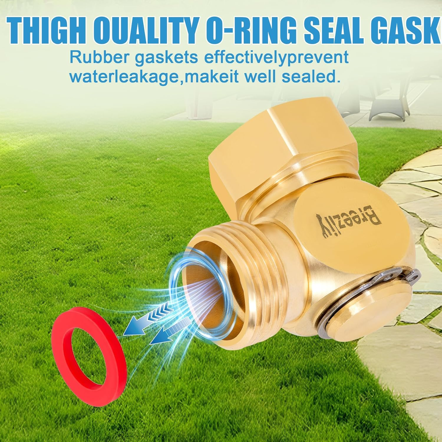 Garden Hose Swivel Elbow Connector 90 Degree Solid Brass Pipe Fittings,Brass Replacement Part Swivel,Hose Kink Protector（1Pc）