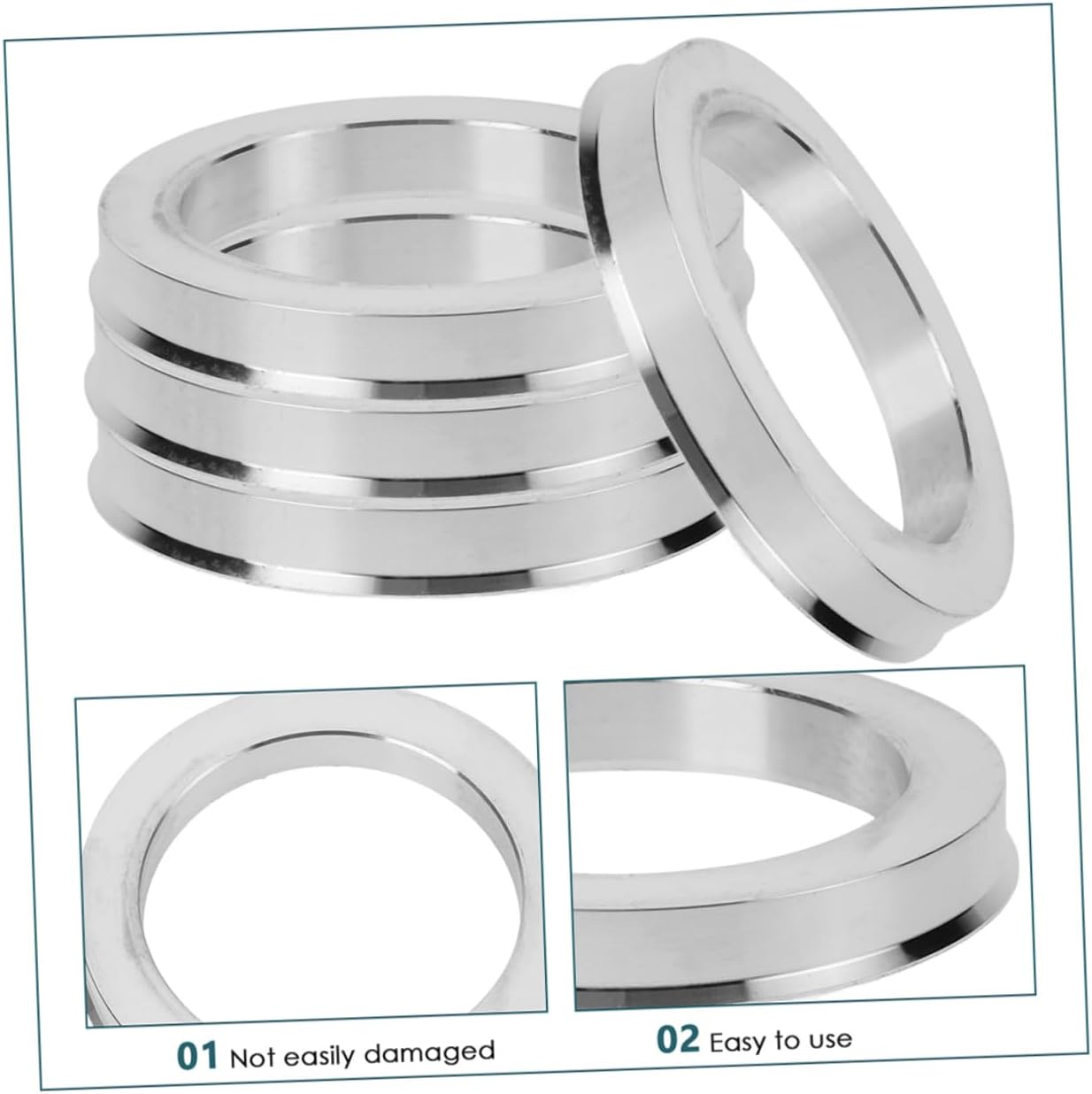 FOYTOKI Aluminum Hub Centric Rings 4Pcs 56.1 to 54.1 Wheel Hub Adapters for Off-Road Vehicles Automotive Accessories image number 2