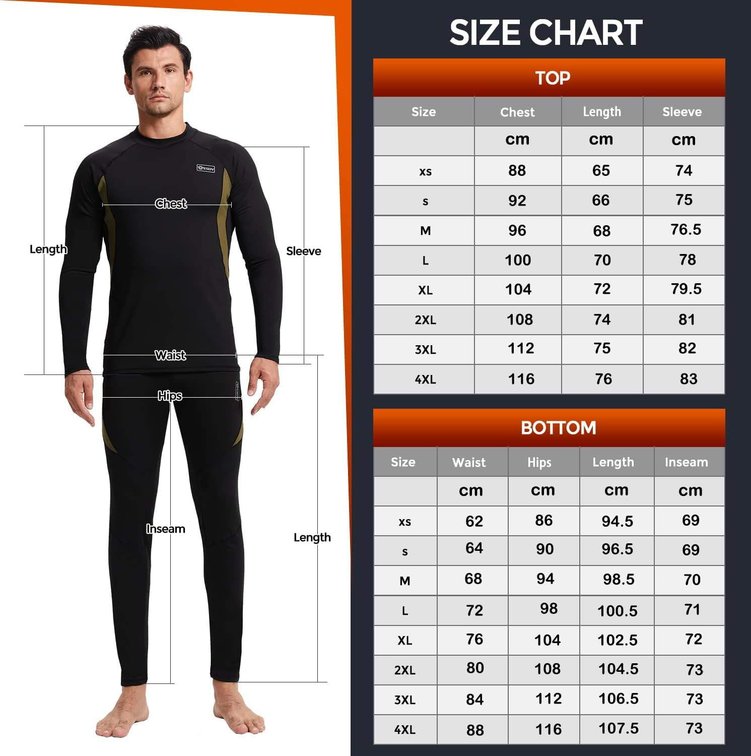 LI FITNESS Ski Thermal Underwear Set for Men image number 2