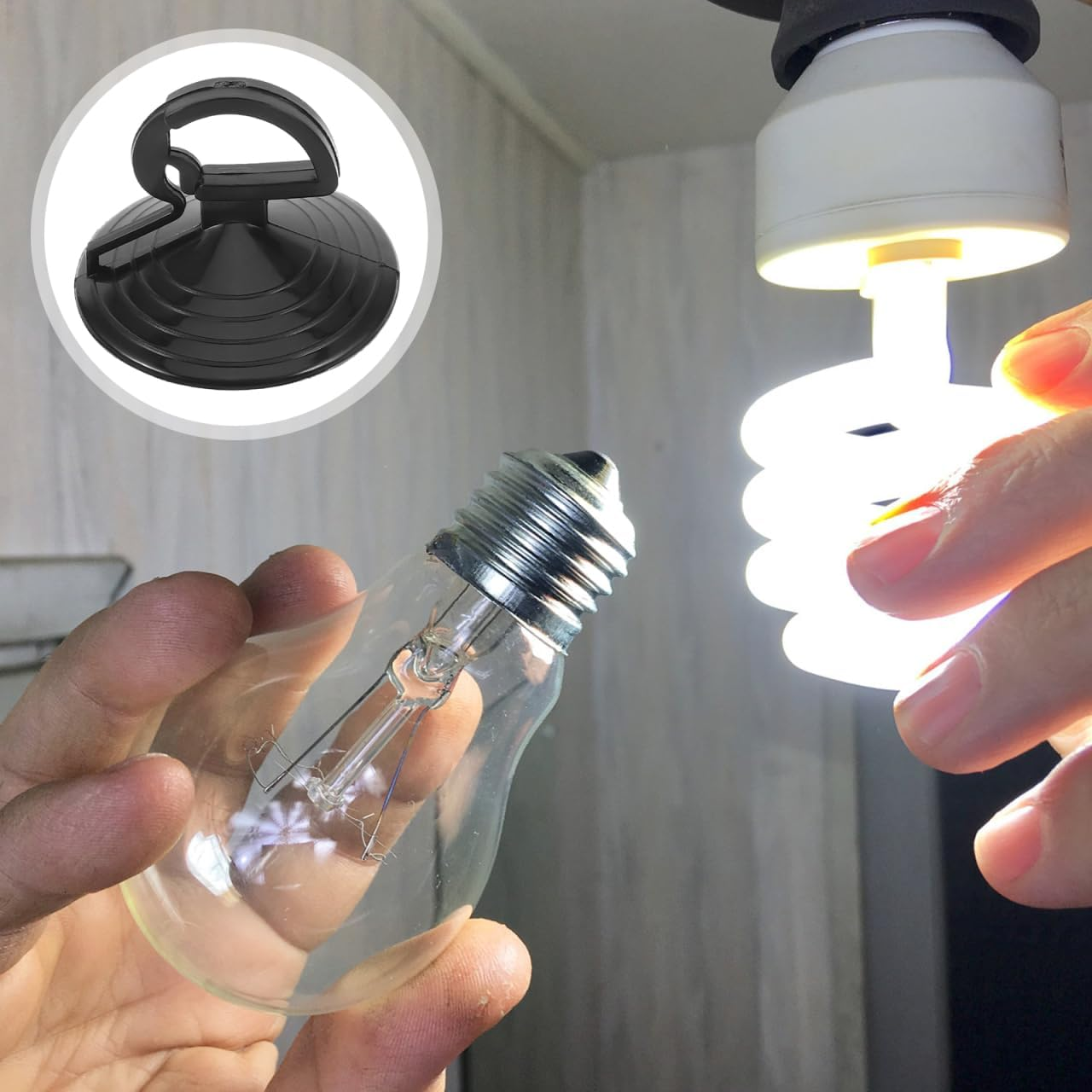 Luxshiny Light Bulb Suction Cup Removal Tool 10Pcs Lamp Changer Head Suction Cup Light Bulb Remover for Halogen Bulb Mini Track Lights Remove Black