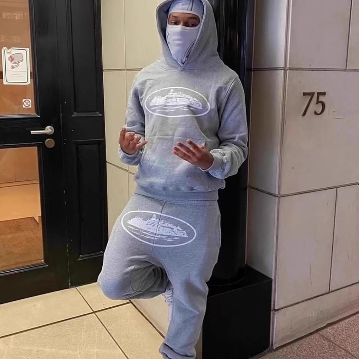 Tracksuit Hoodies and Track Pants Set Men'S Sports Tracksuits with Hood and Pockets Tracksuit Set Women Leisure Jogging Mens Tracksuit Set image number 5