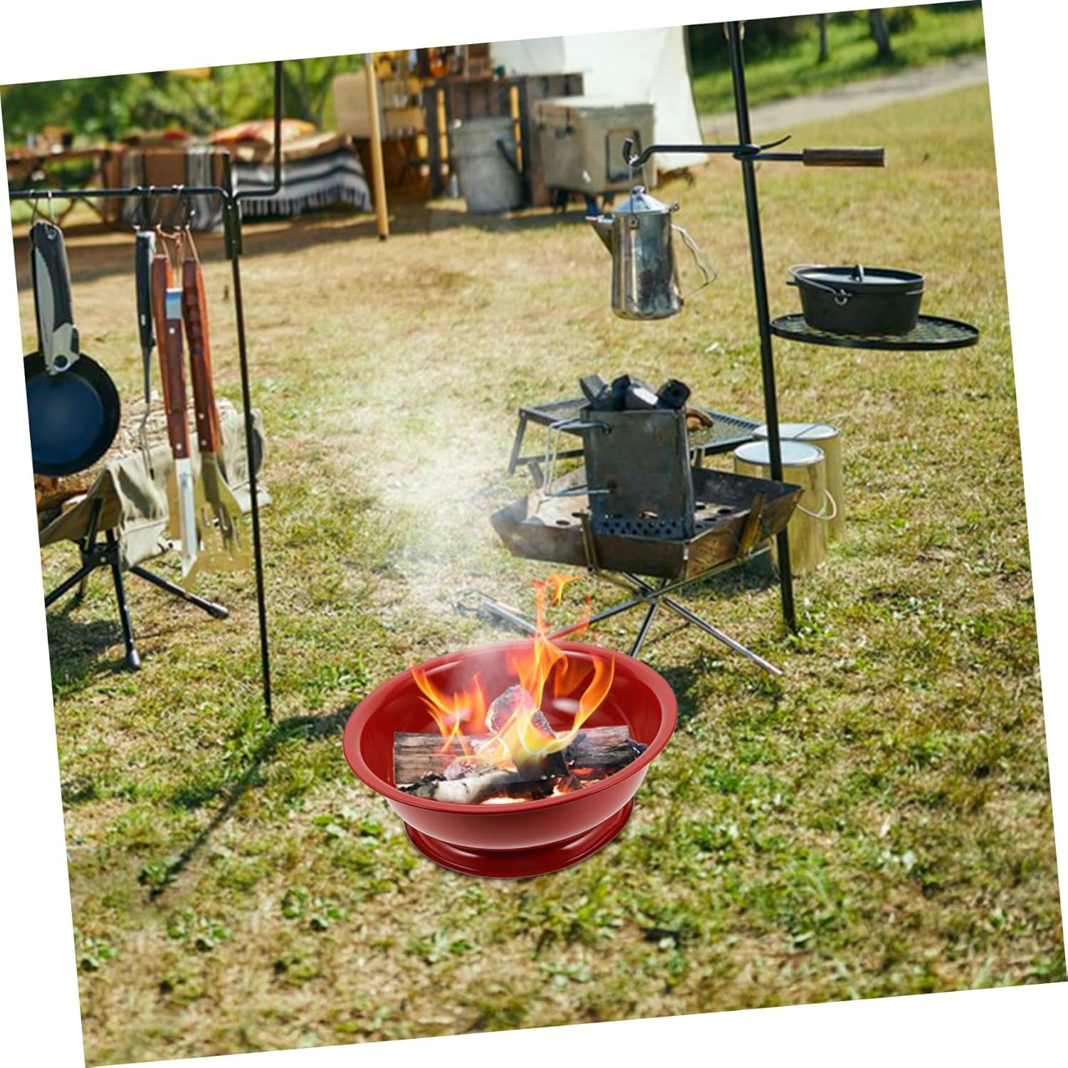 Generic Portable Fire Pit Small Fire Pit Tabletop Fire Pit for Camping Indoor and Outdoor Use Includes Fire Pit Accessories image number 1