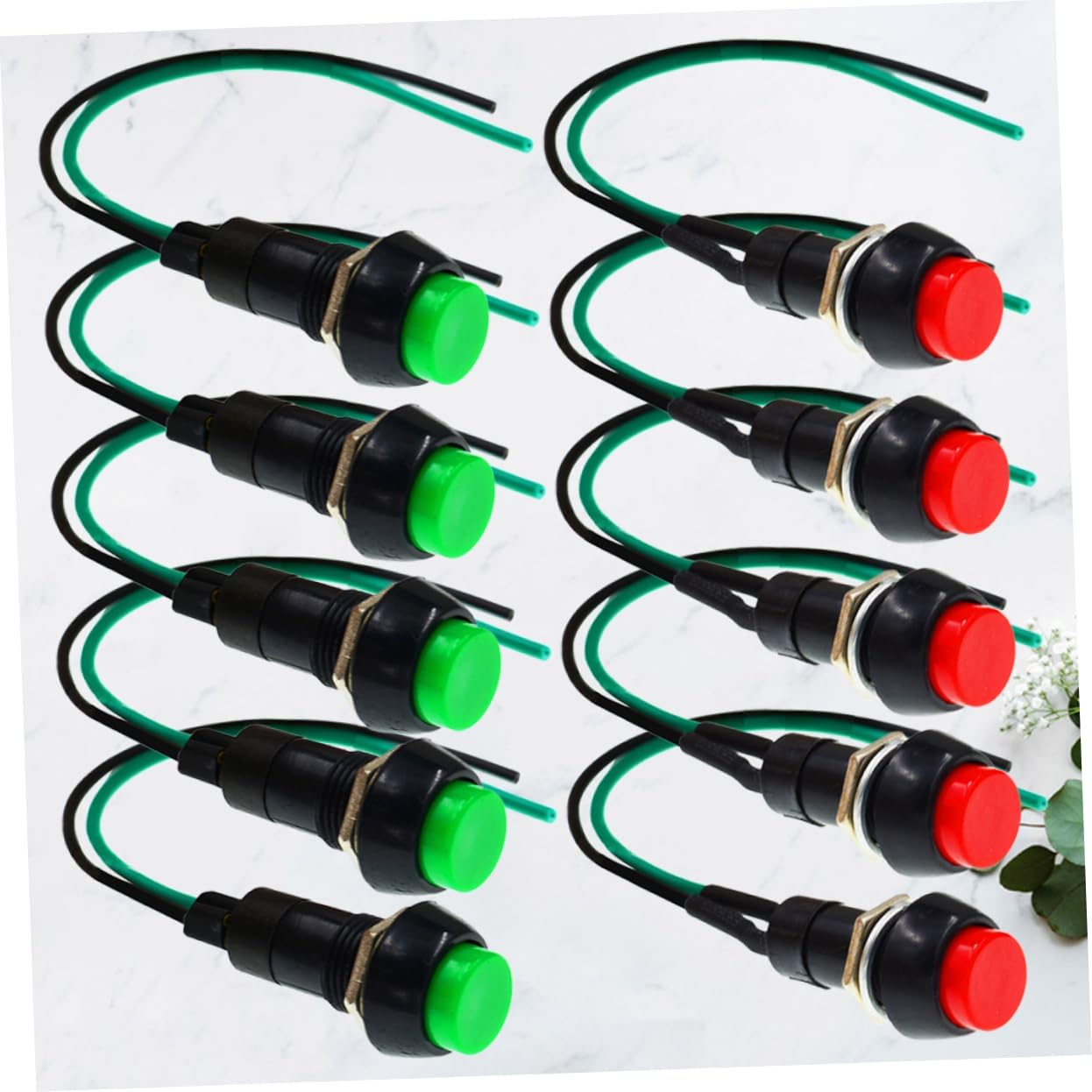 PLAFOPE 5Pcs Abs Metal Motorbike Self-Locking Switch Button round Flameout per Pack image number 4